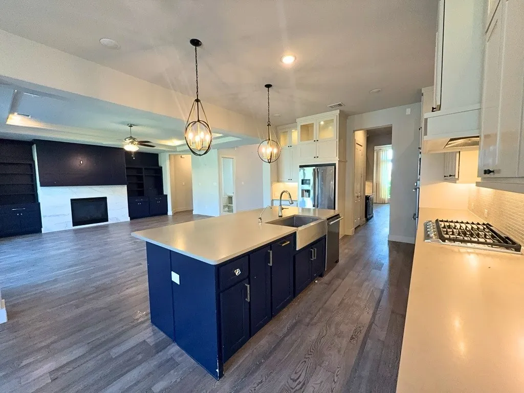 Kitchen open to the living room