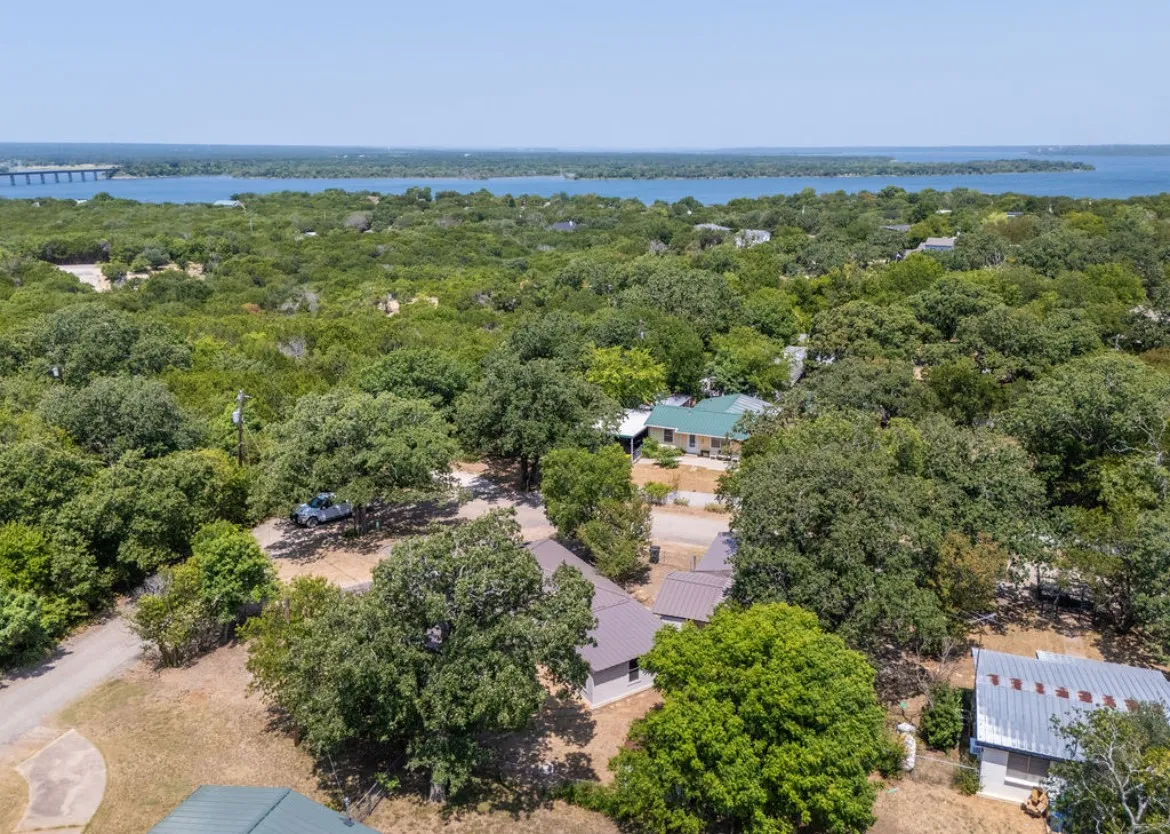 Expansive natural landscape featuring lush, mature trees and a distant body of water
