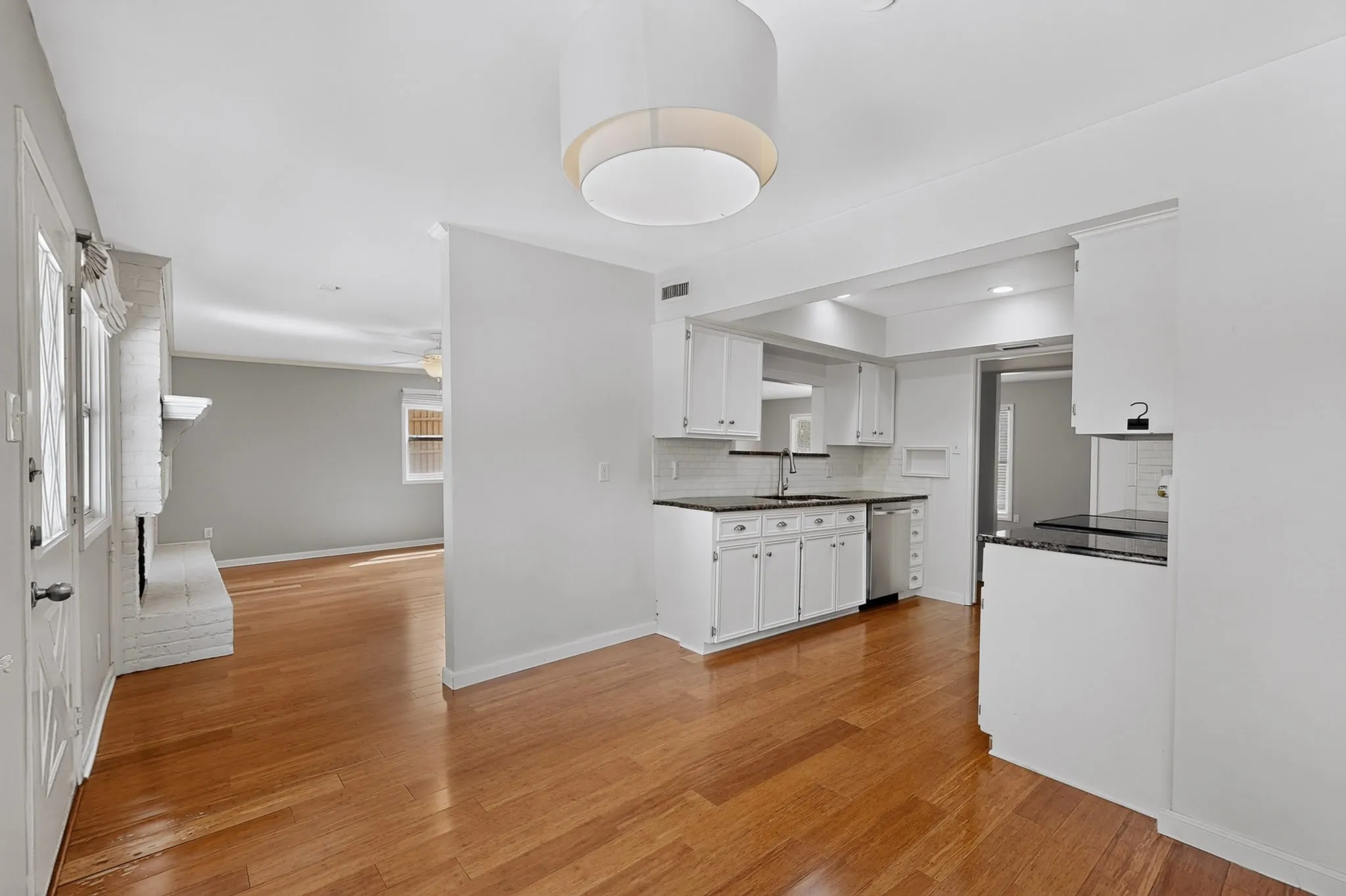 Wood-finish flooring throughout