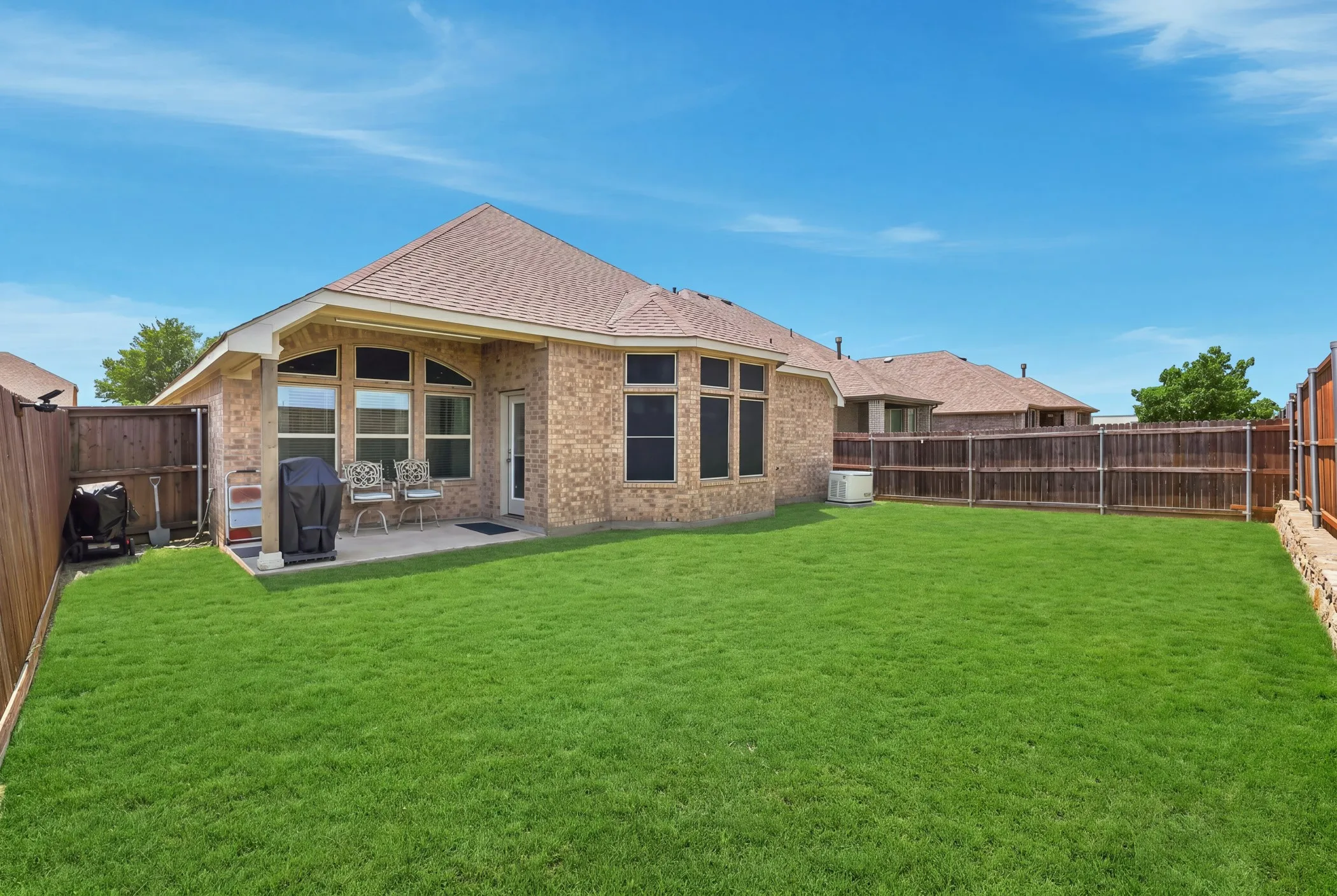 Beautiful backyard  with a full privacy fence