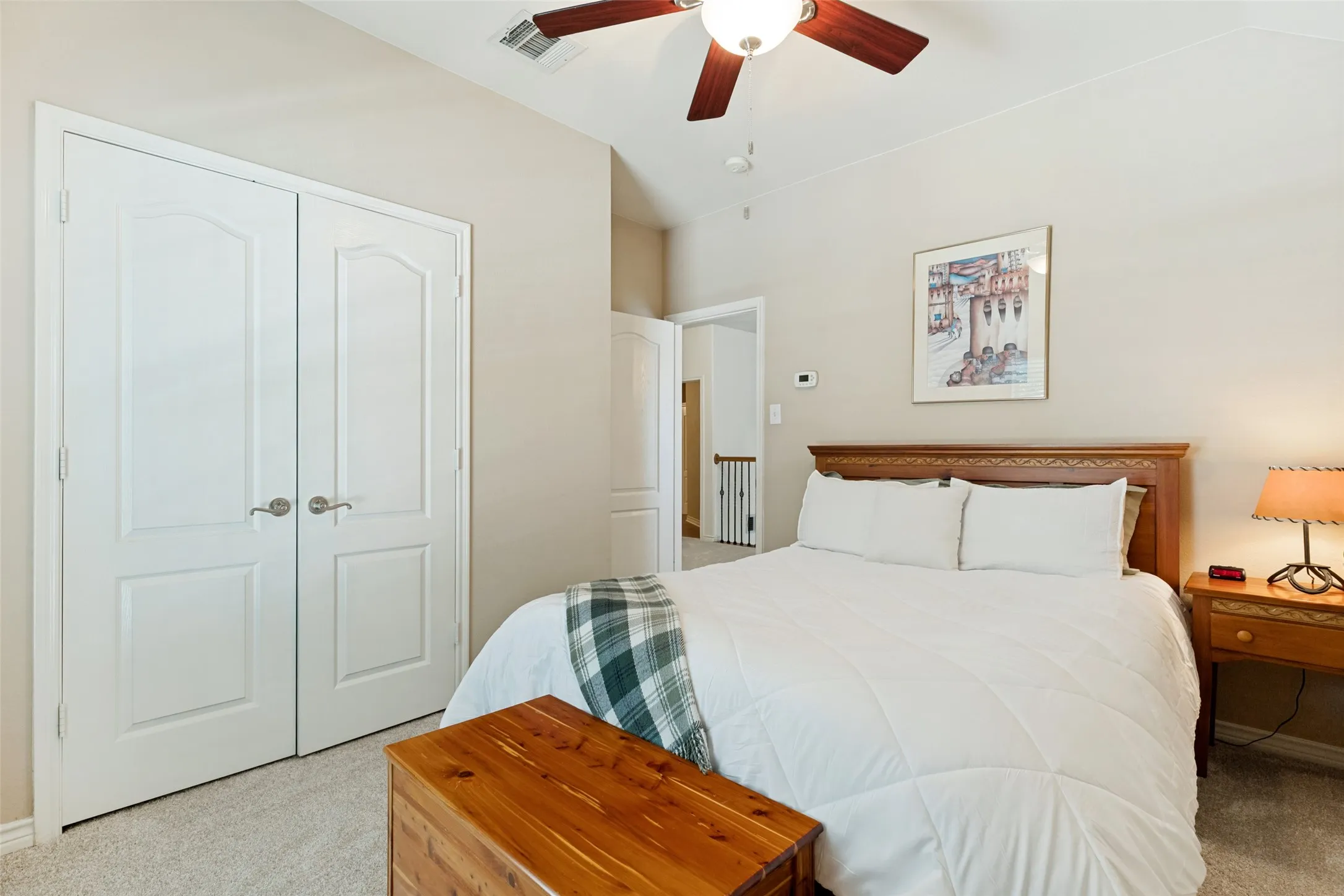 Upstairs bedroom with new carpet!