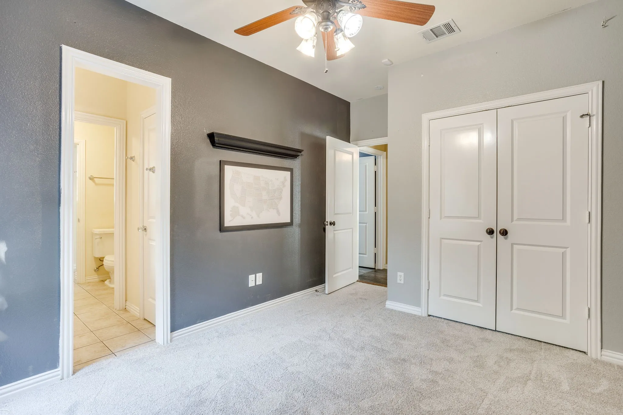 Bedroom 2, entry to Jack and Jill bathroom