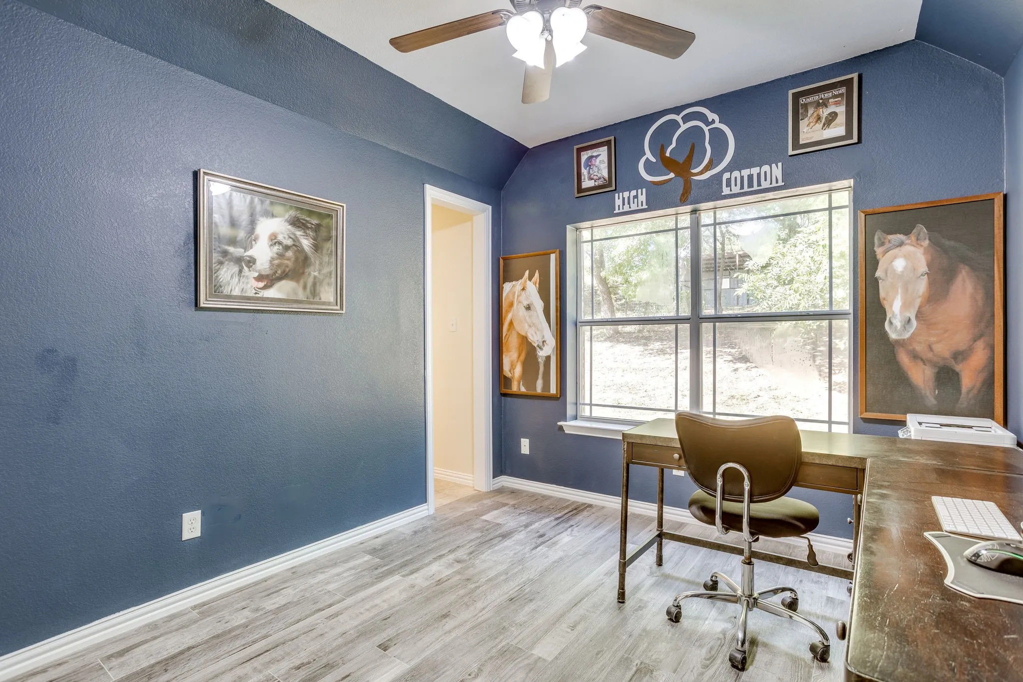 Bedroom 3 is currently being used as an office.