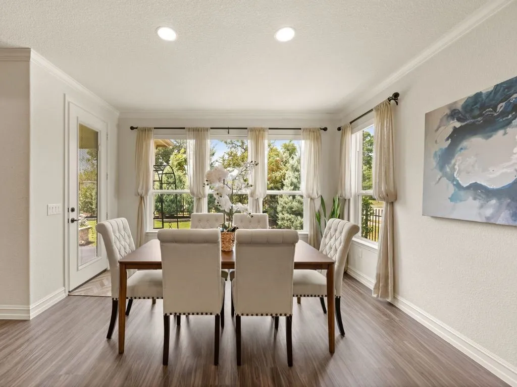 Large dining room with a view