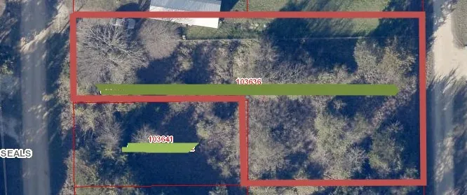 Map / location with property parcel outlined