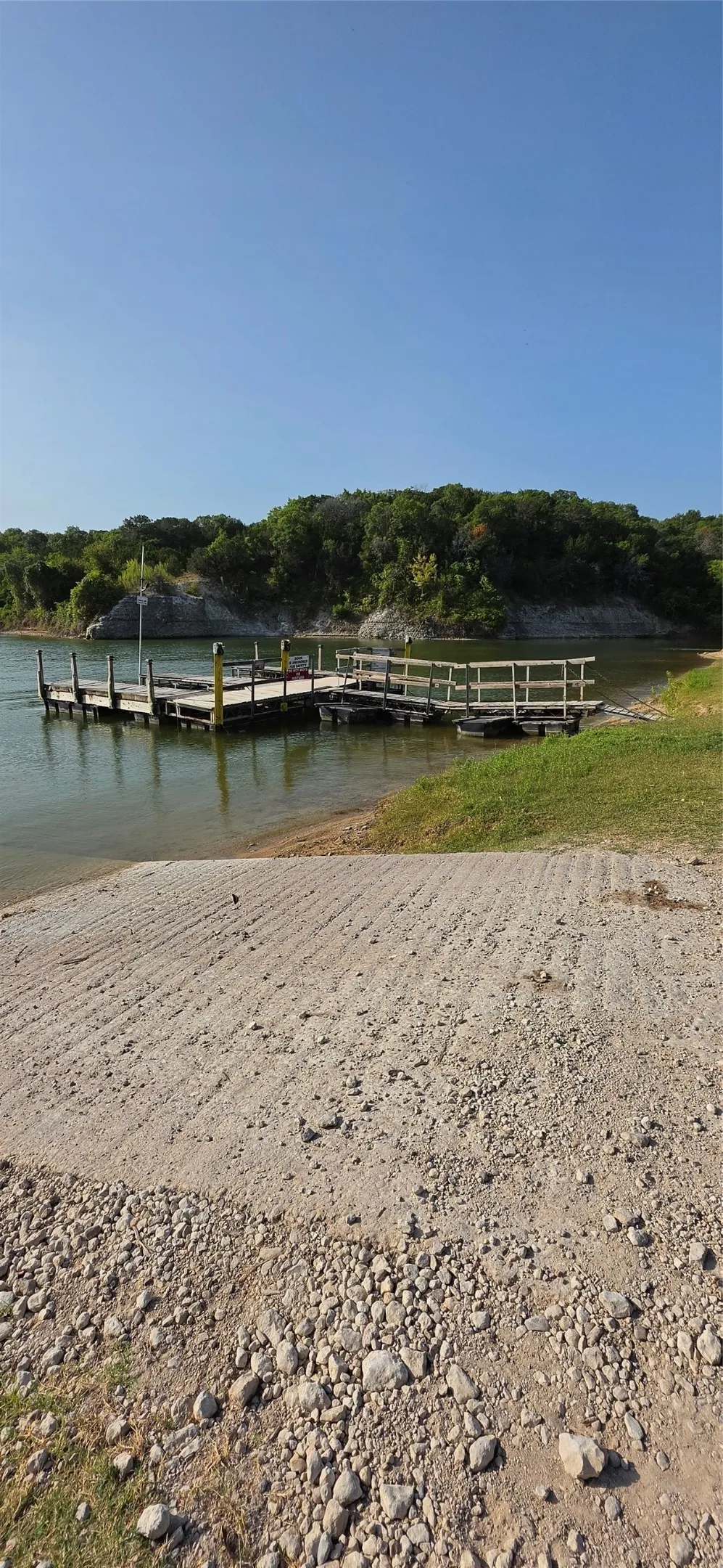 Concrete boat ramp with direct water access