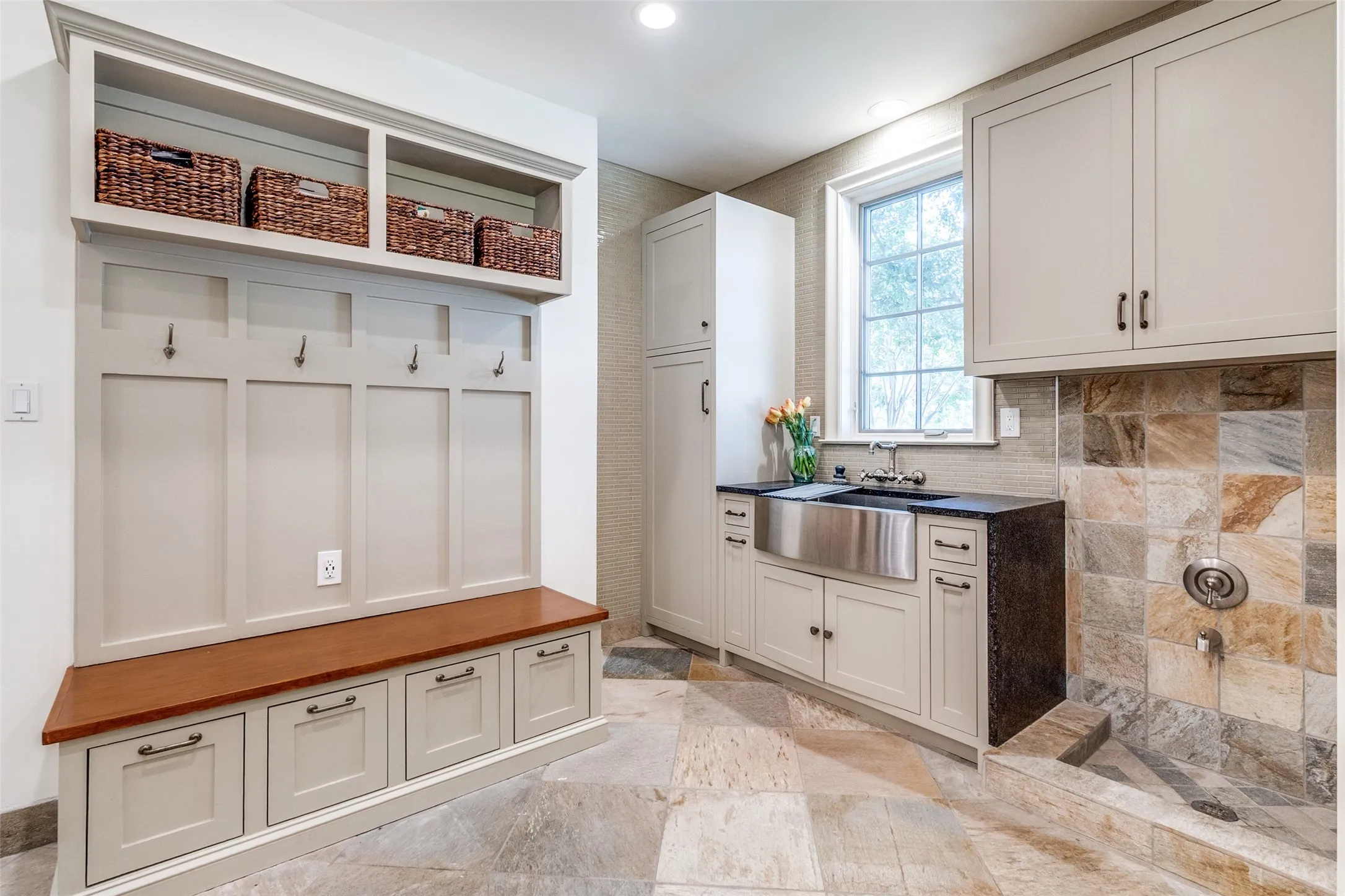 Cubbies,Drawers and Hooks Utility Closet Dog Washing Station 2nd Pantry and Wine Cellar