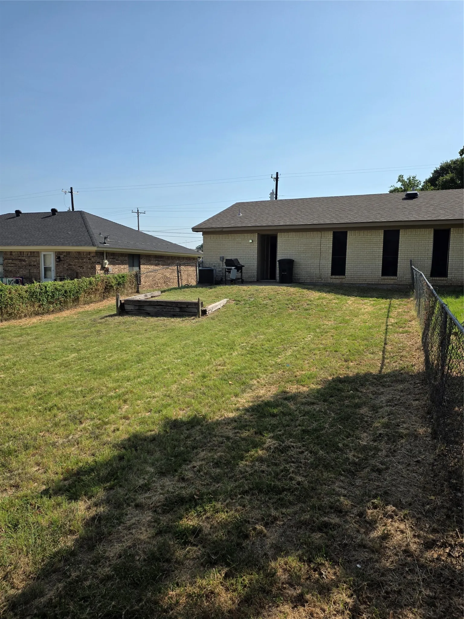 Large fenced yard