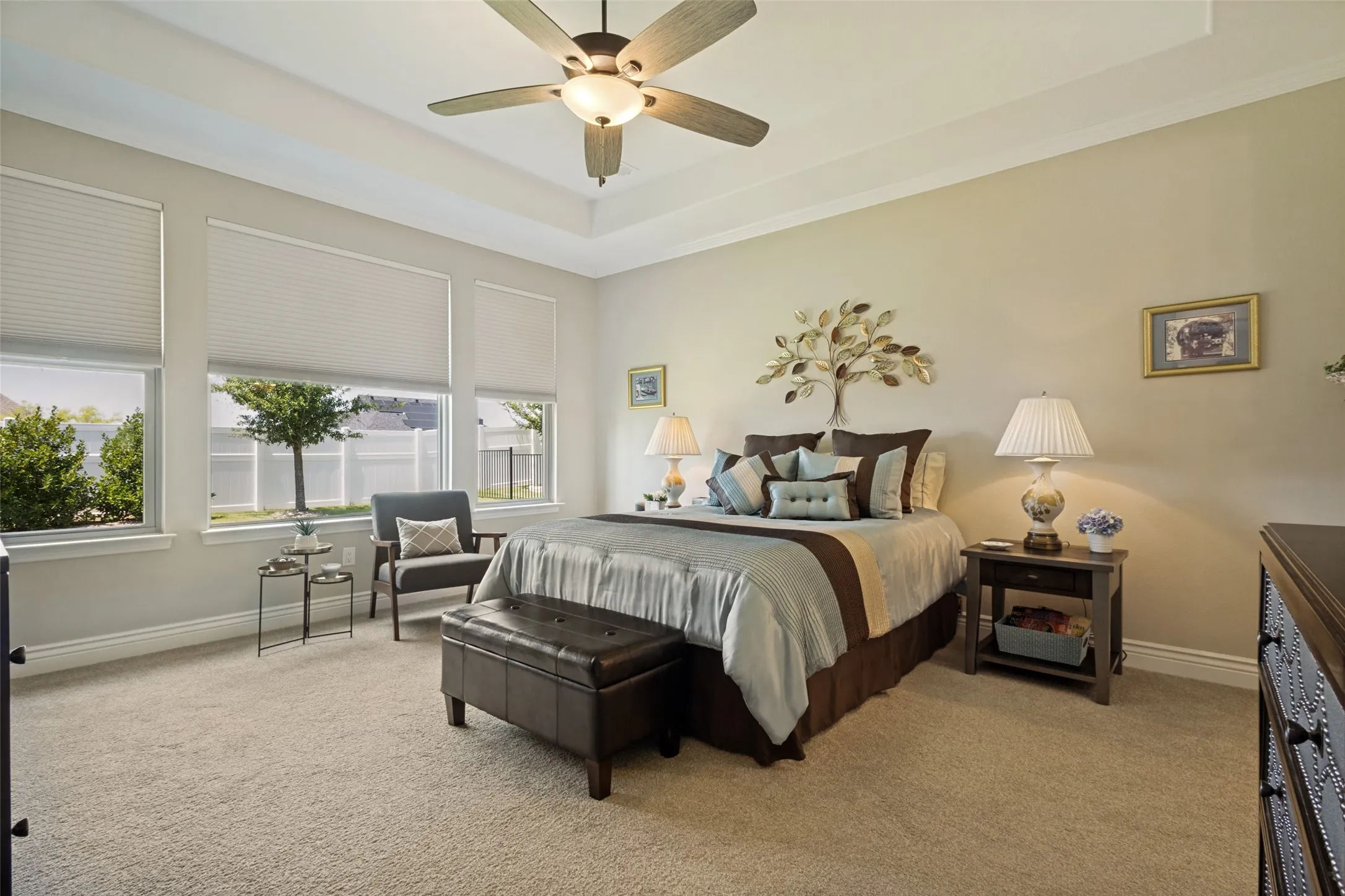 THE SIZE OF THIS WONDERFUL ROOM WAS ENLARED TWO FEET TO ACCOMODATE ANY SIZE FURNISHINGS AND STILL OFFER A SITTING AREA.