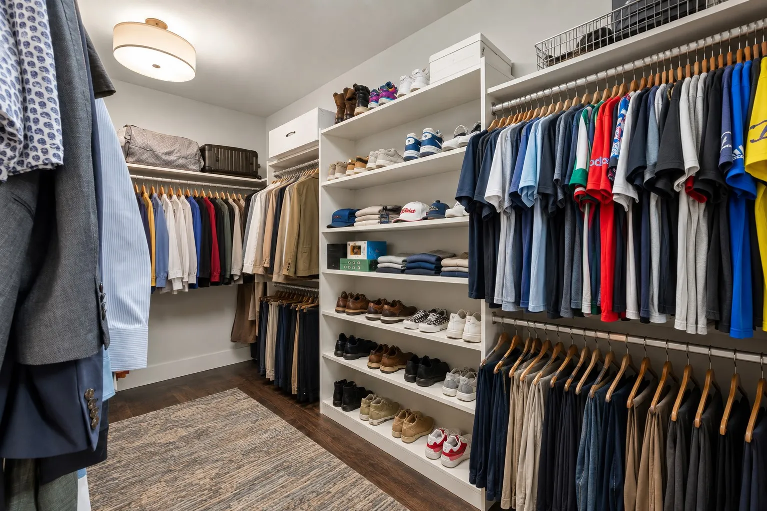 Large walk-in primary closet