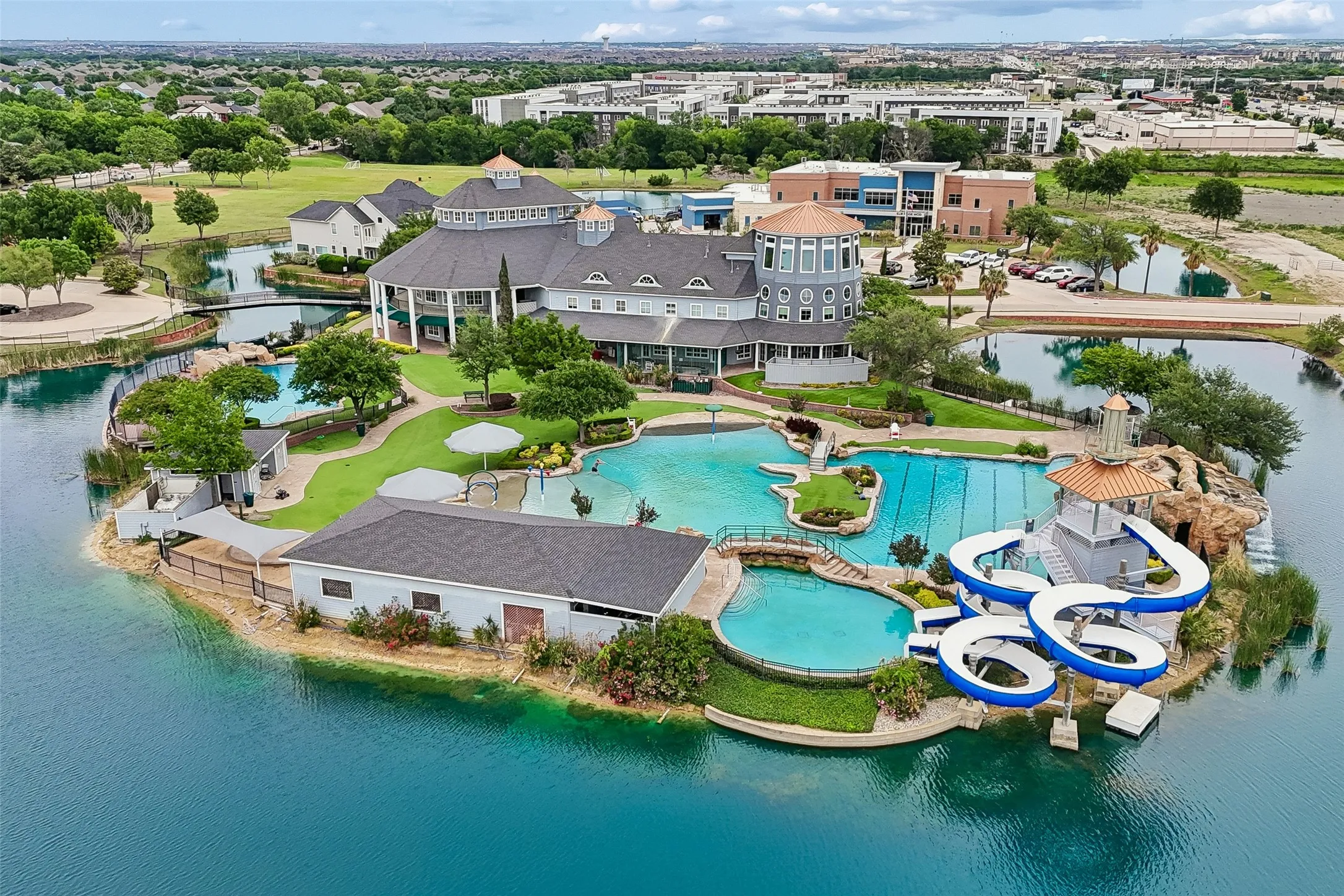 community pool, tennis, basketball and fishing!