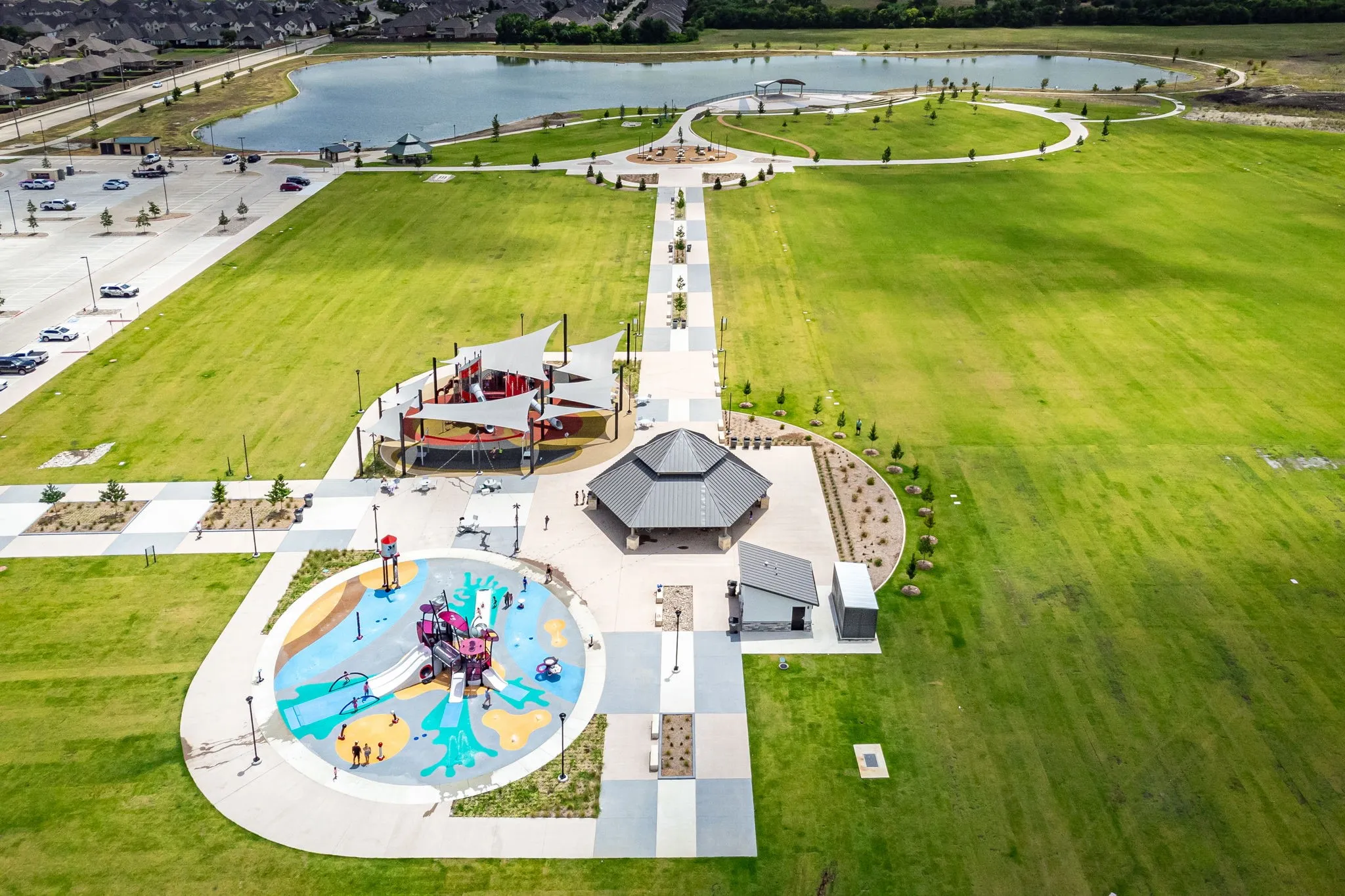 View of the new Melissa Lake Park that just opened. This is phase 1 and lots more ahead!