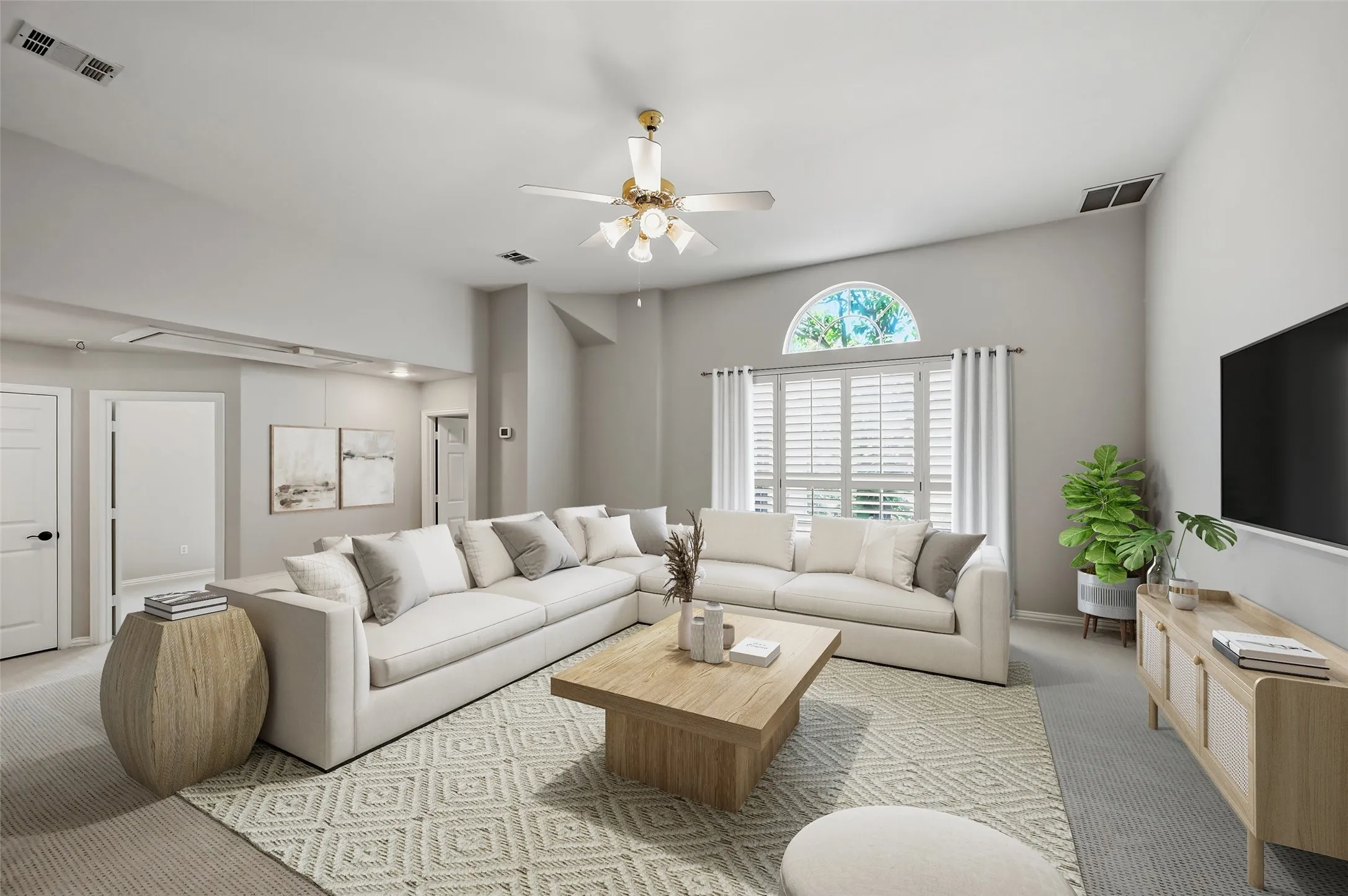 Virtually staged game room
