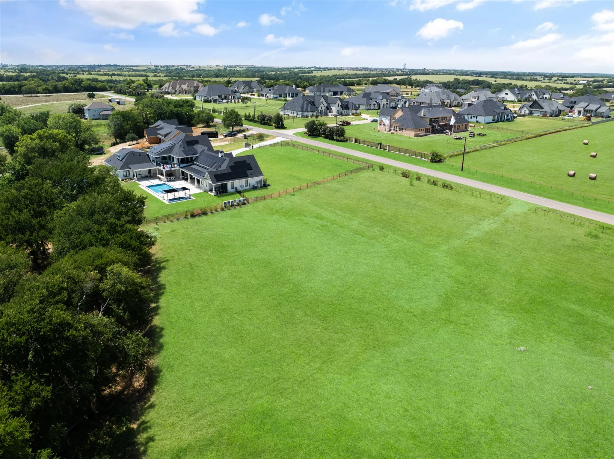 Aerial view of residential area