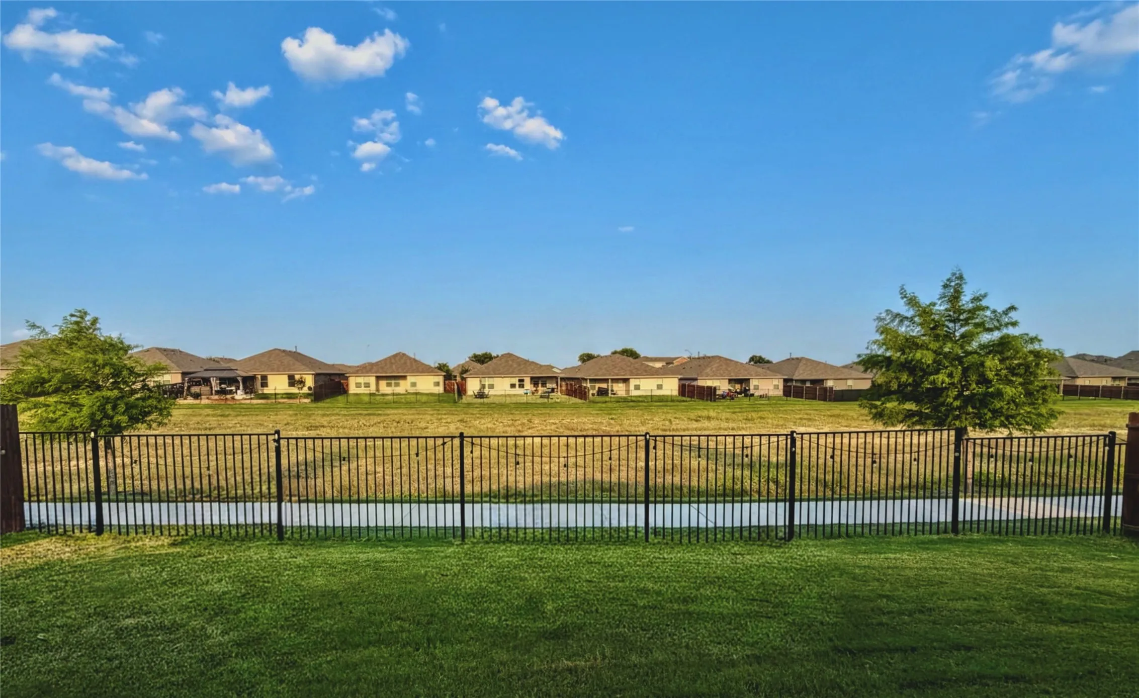 Back yard showing greenbelt