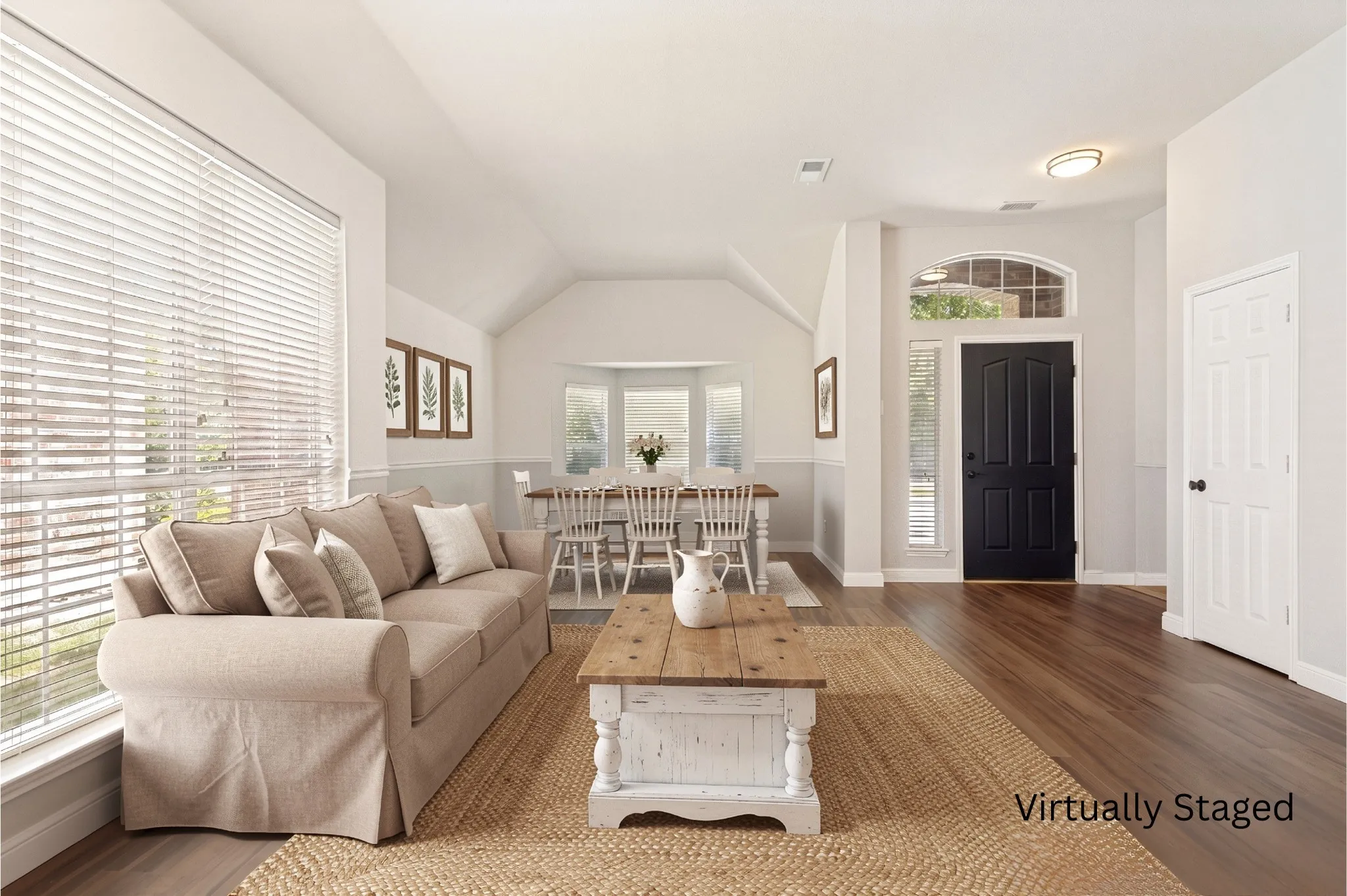 Family room virtually Staged