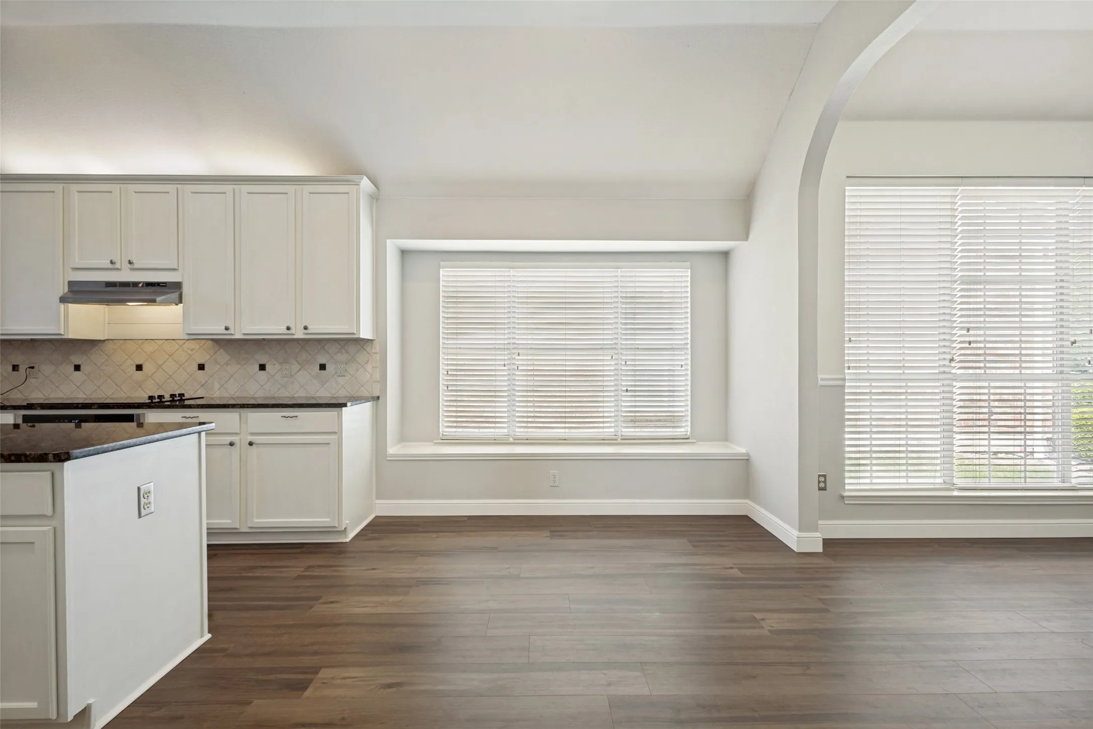 Window seat in the breakfast nook