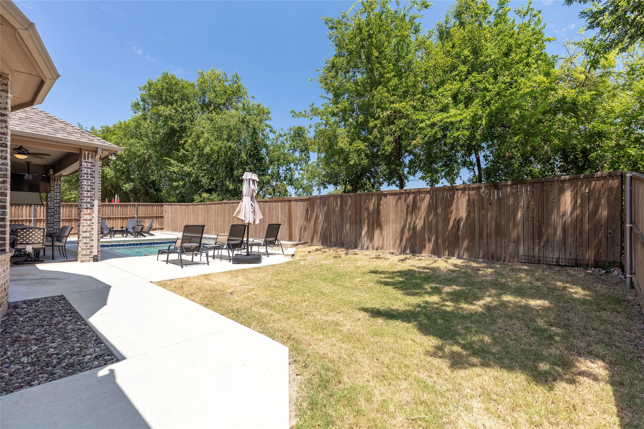 Large grassy backyard