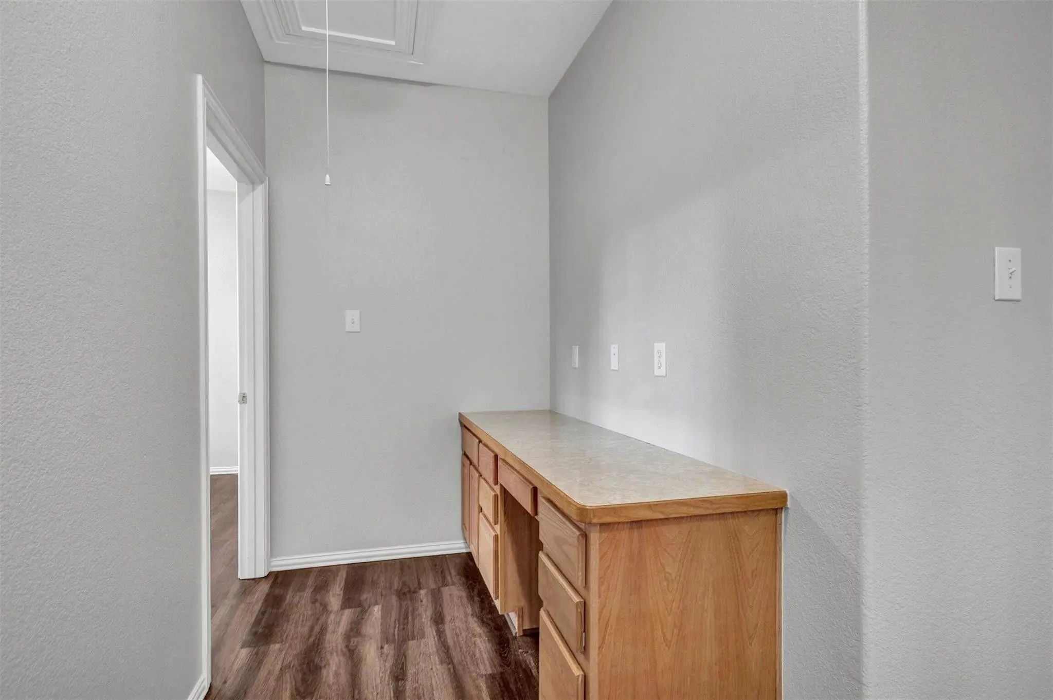 Wood-finish flooring throughout