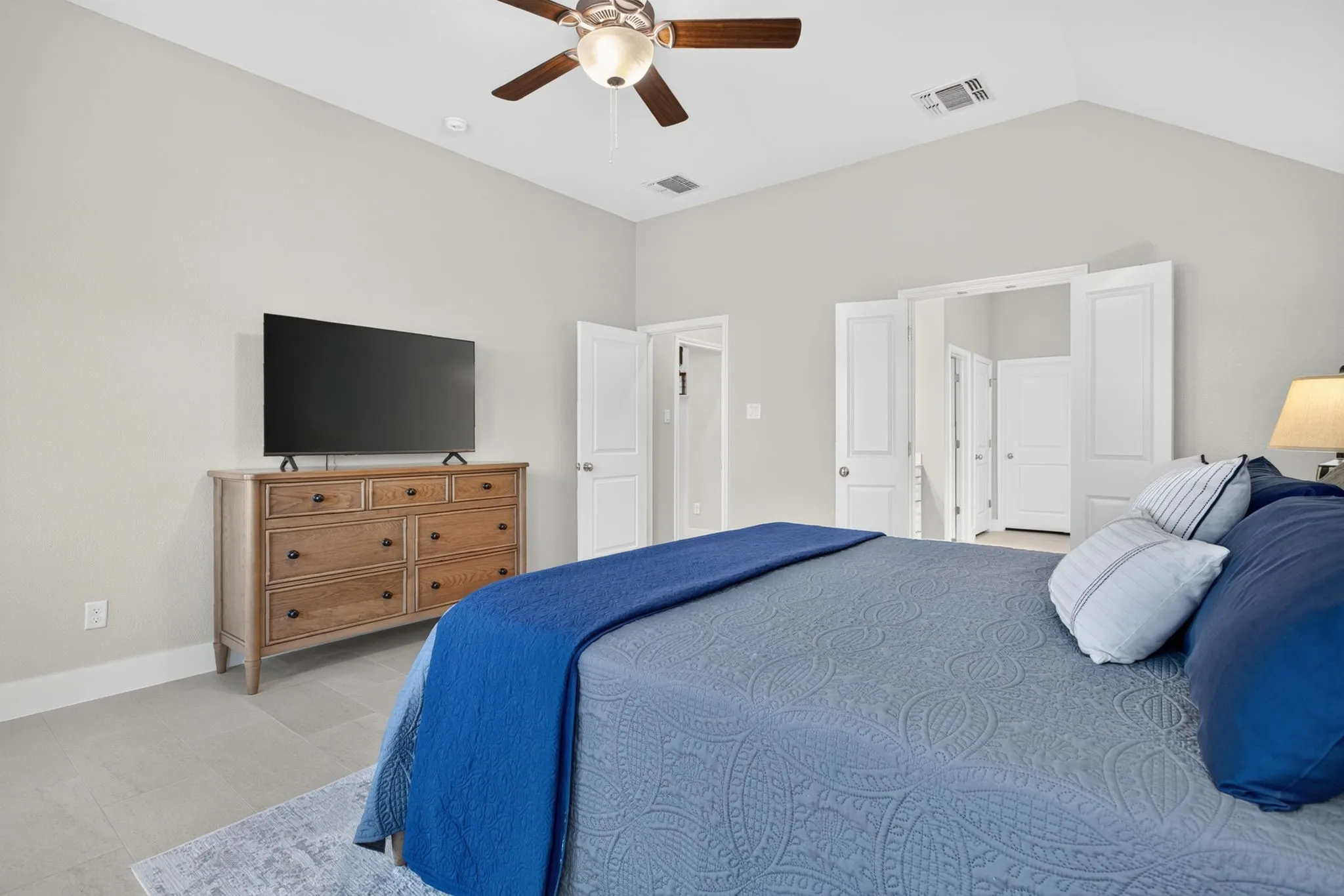 The primary bedroom is generously sized