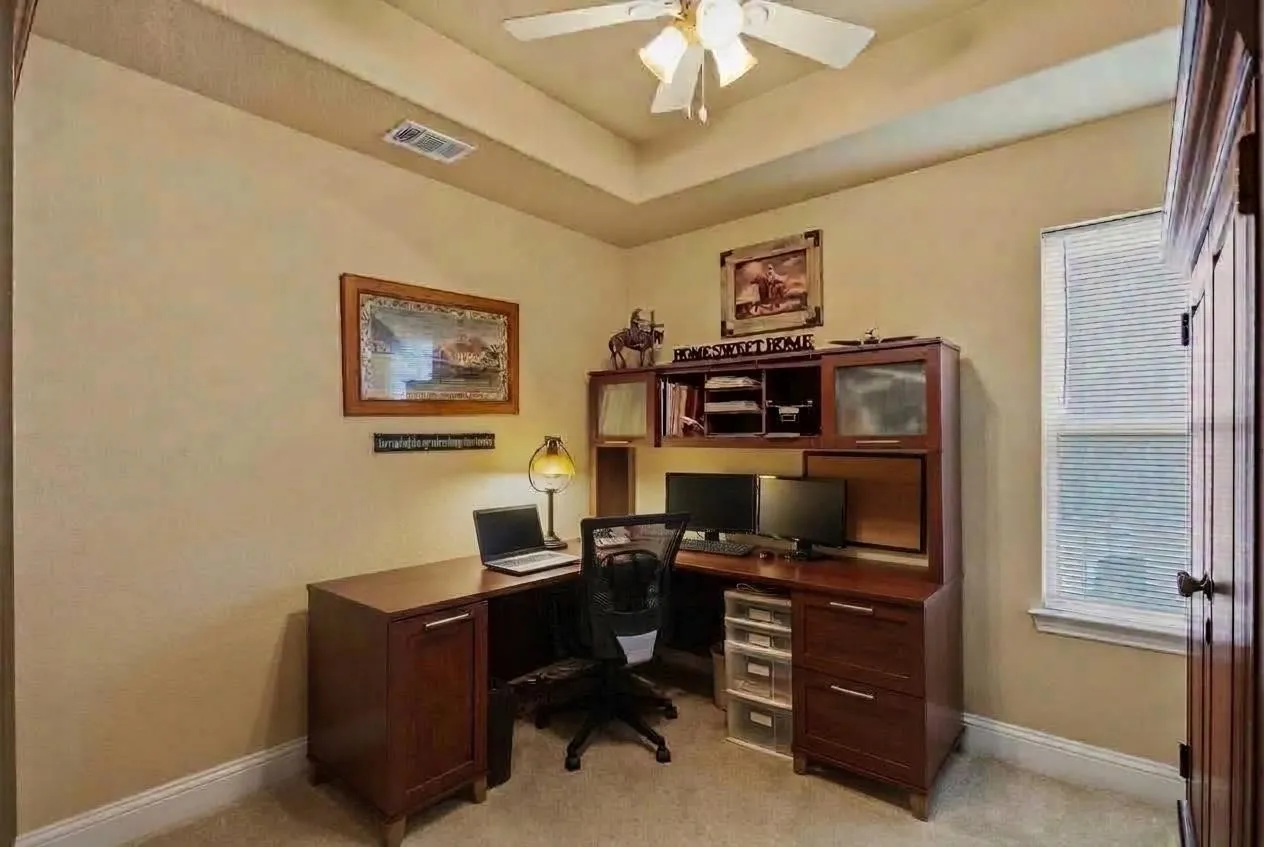 Bedroom 3 is usd here as an office, but it has plenty of room.