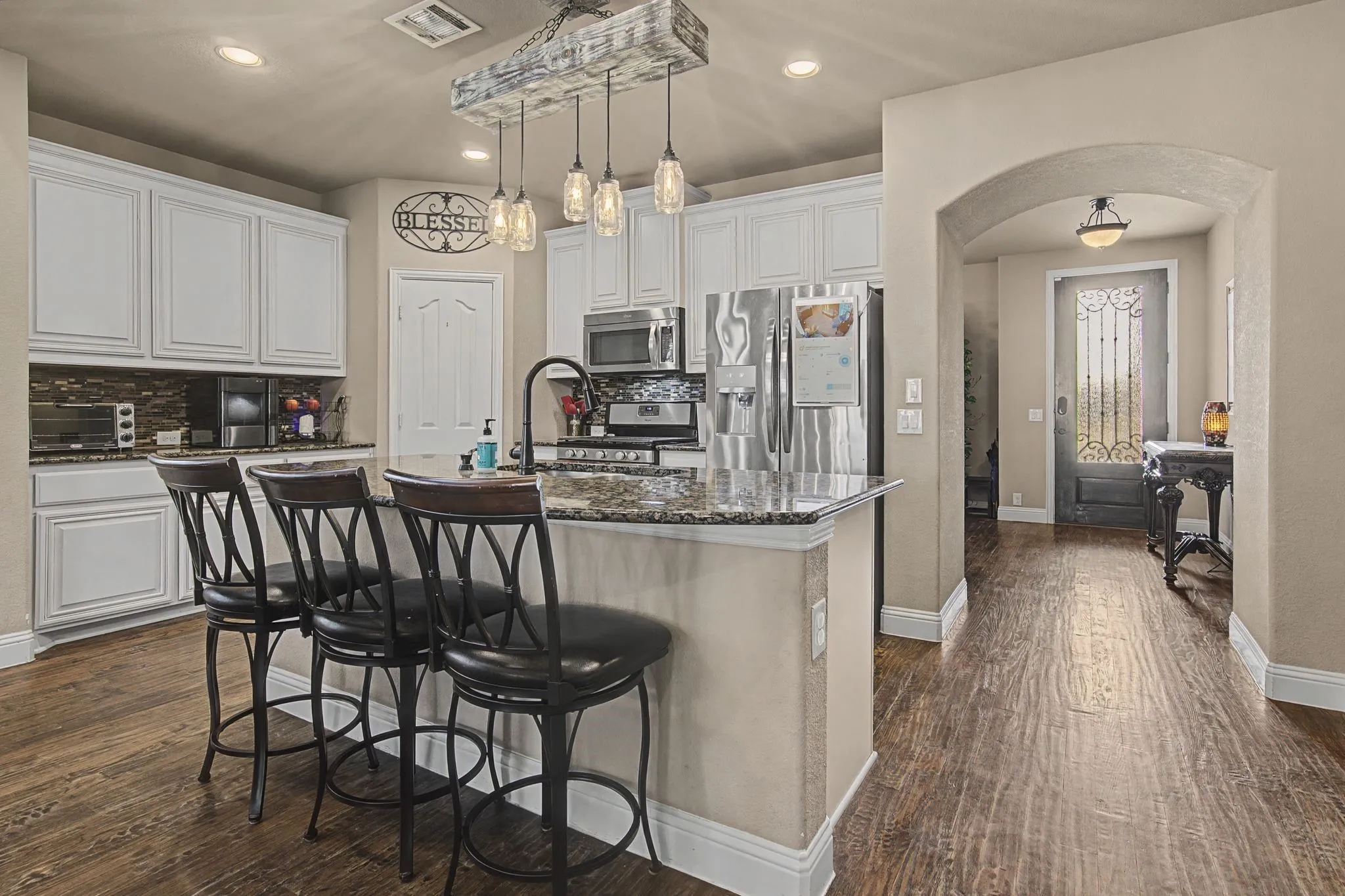 Bar seating is a fun spot for snacks or conversation with the chef on duty!