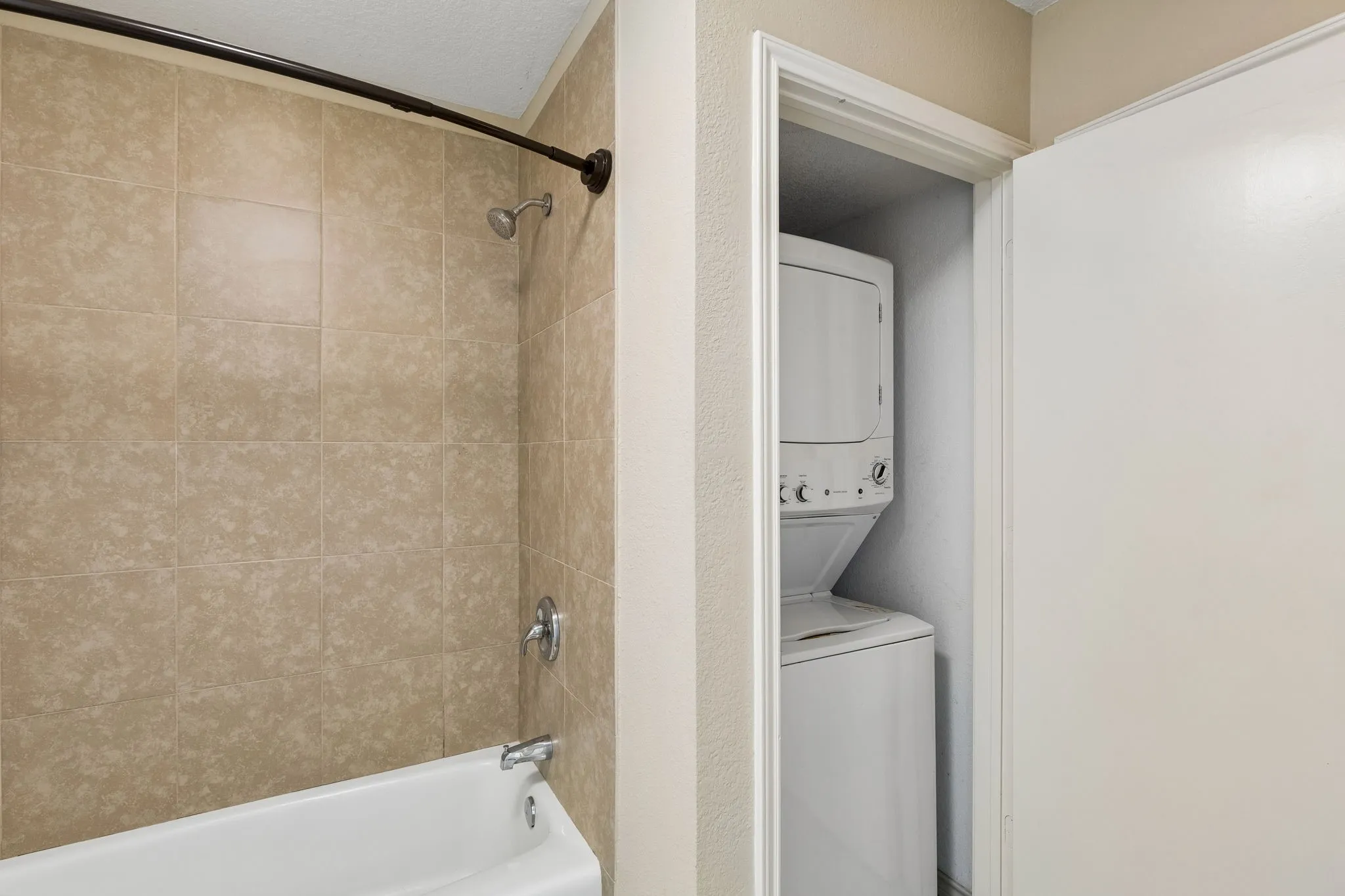 Laundry closet with space for a stacked washer-dryer