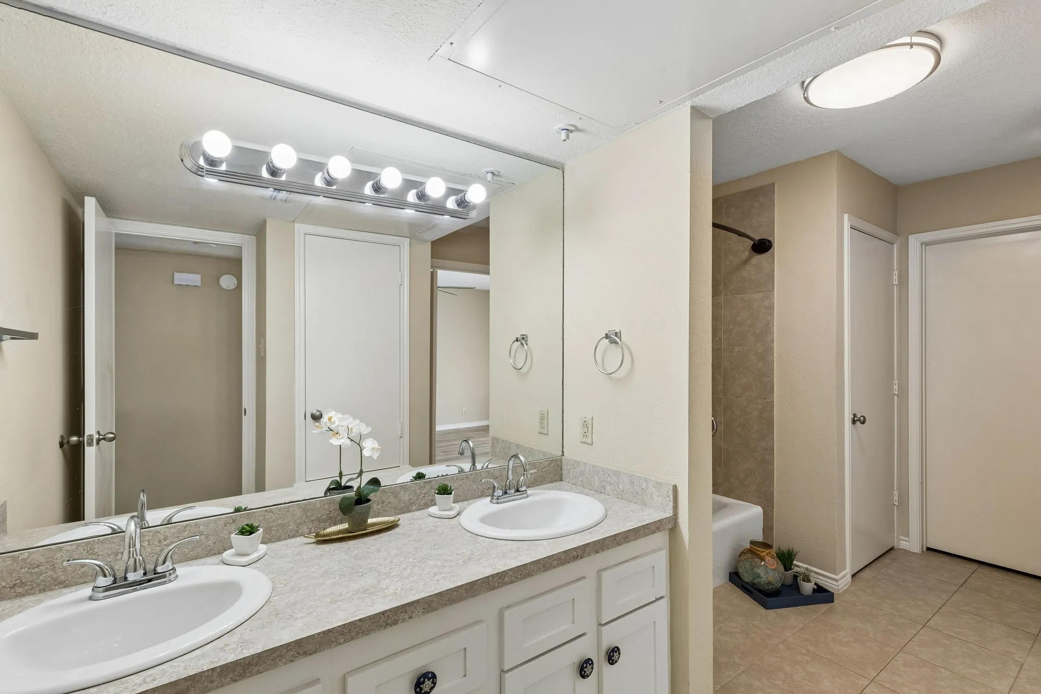 Large vanity with 2 sinks