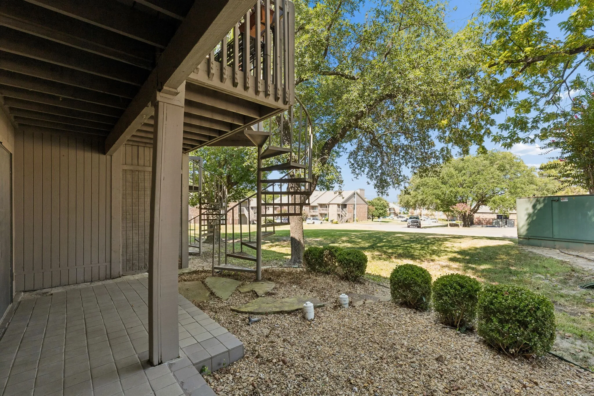 Looking into the complex from the covered patio