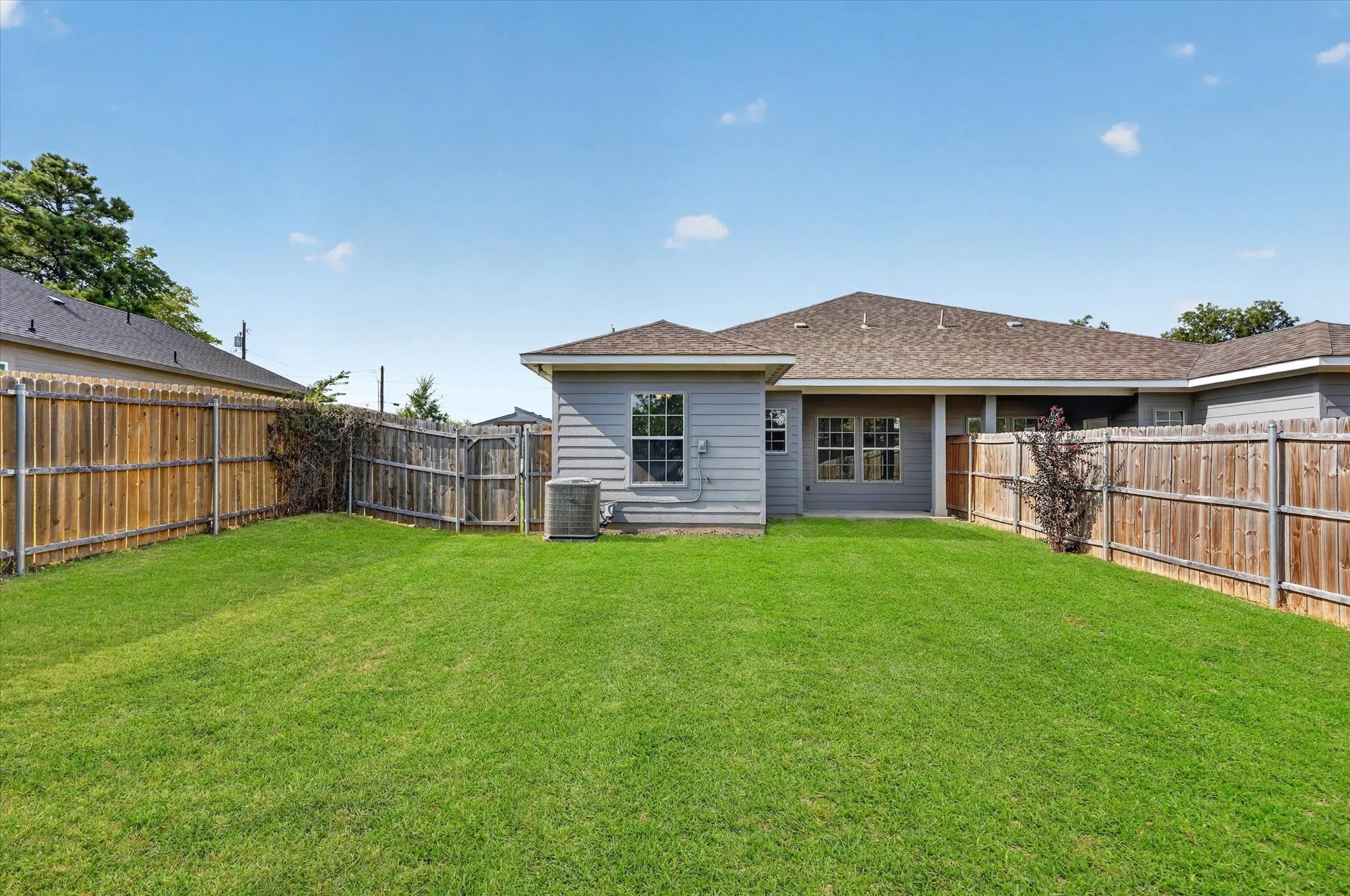 2111 Church St also has a fully fenced backyard with covered patio!