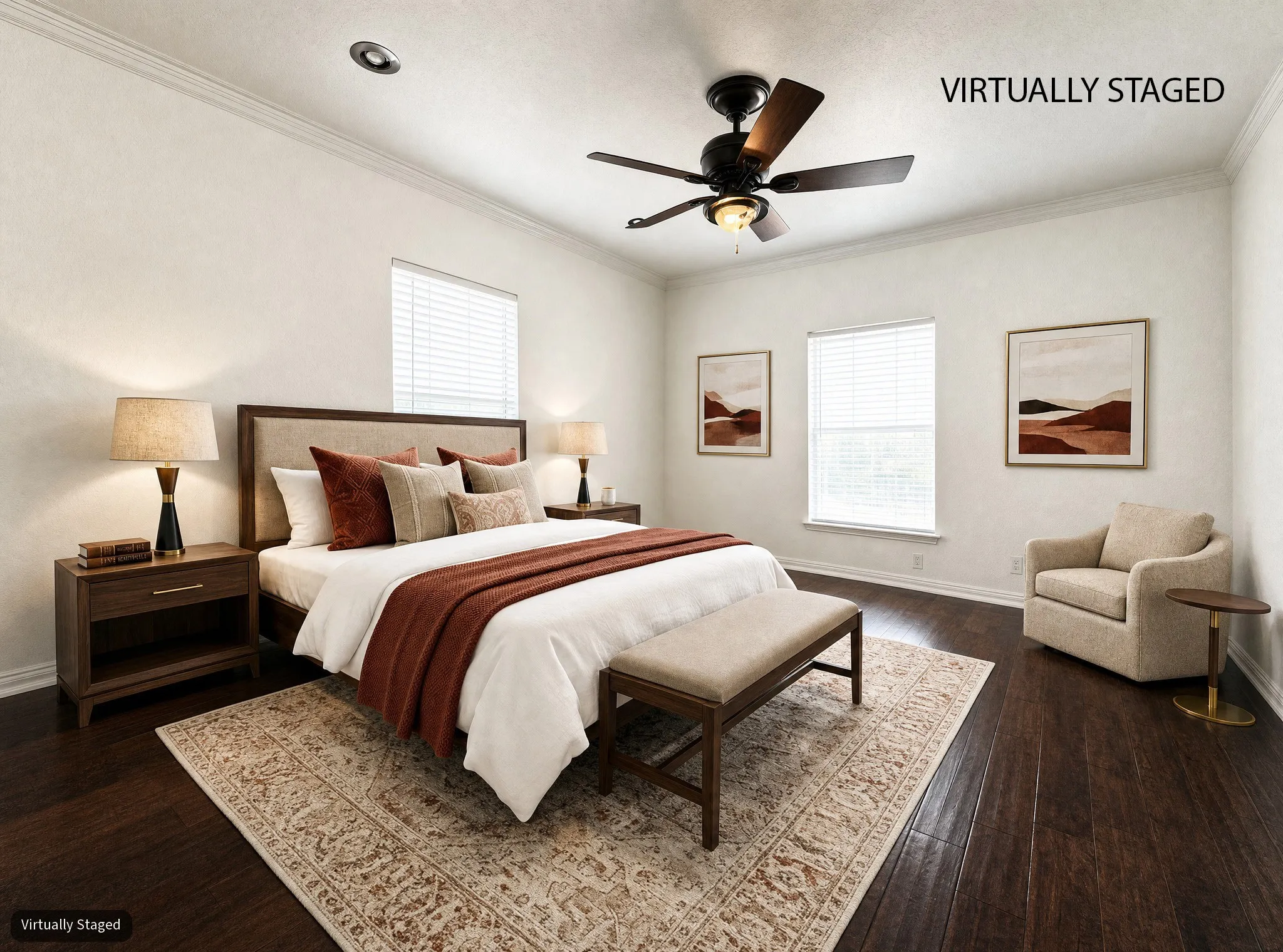 Bedroom virtually staged