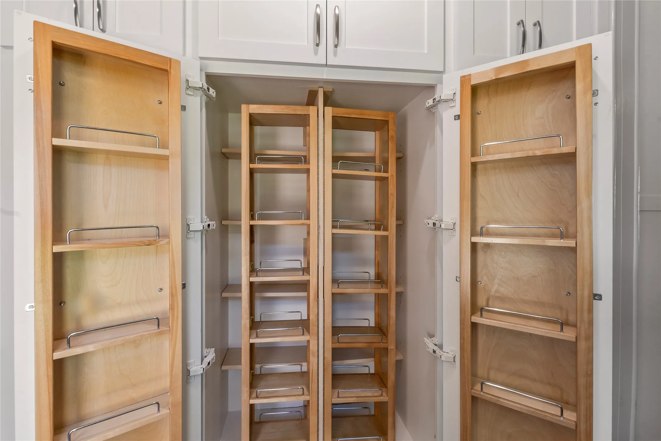 Upgraded cabinet storage system.