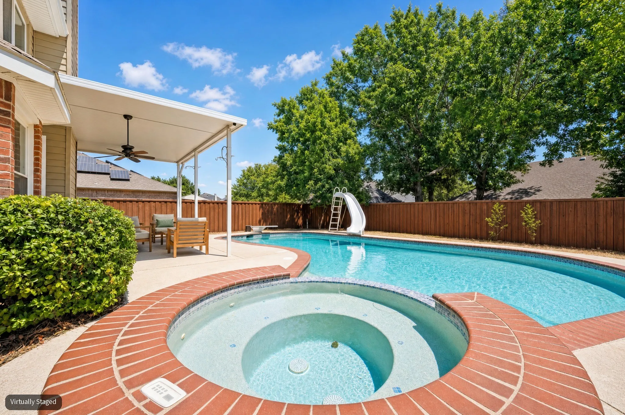 Heated pool and spa provide the perfect setting for family gatherings, entertaining guests, or unwinding on relaxing evenings—all in the comfort of your own backyard.