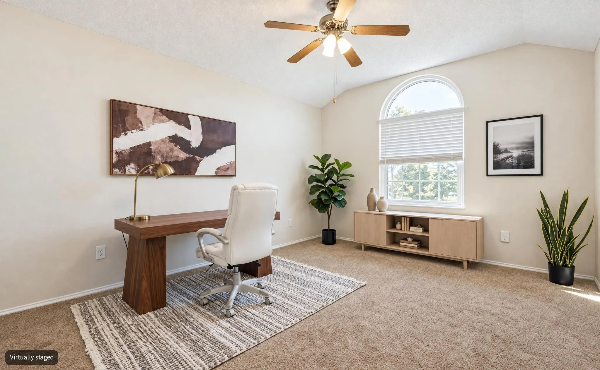 Fourth bedroom virtually staged as Office.