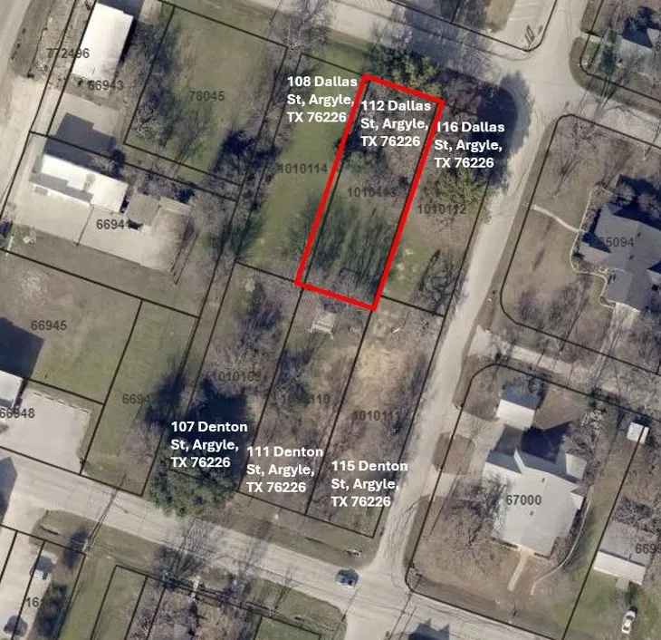 Unimproved Land For Sale in Denton County , 112 E Dallas Street, Argyle, Texas 76226, 0, 0, Garage spaces, 0 Sqft, built in 0, Price $179,000, mls#21347015, Real Estate Agent in Argyle, Homes For Sale in Denton county, Homes For Sale in Argyle, Realtor in Argyle Texas, Real Estate Brokerage Independent Realty Texas, Luminita Cordes Realtor