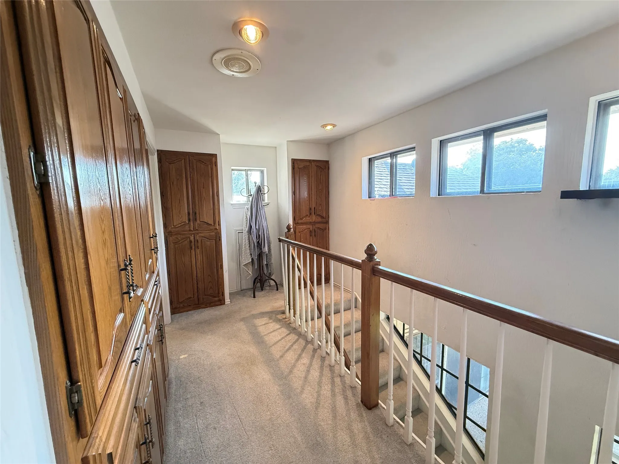 Upstairs hallway with natural light