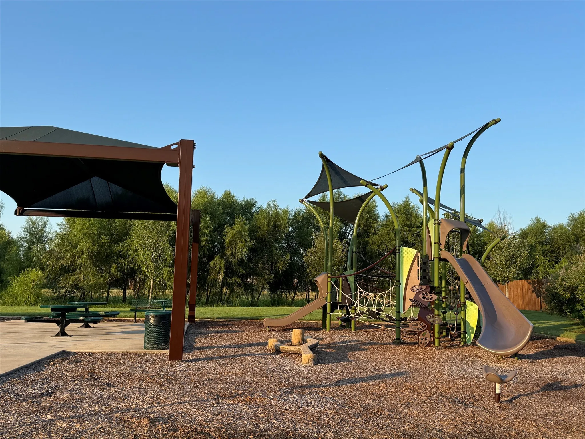 Community playground around corner a short walk or bike ride