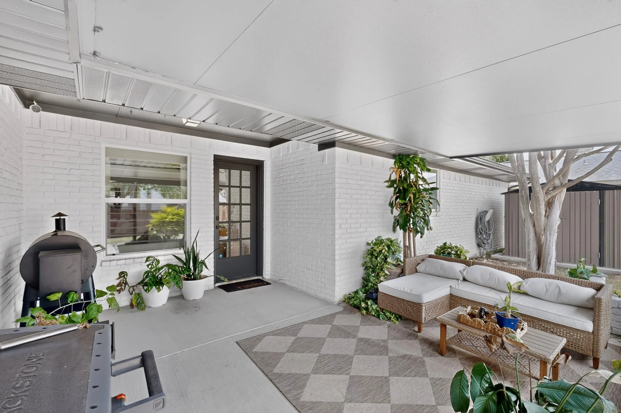 comfortable covered patio