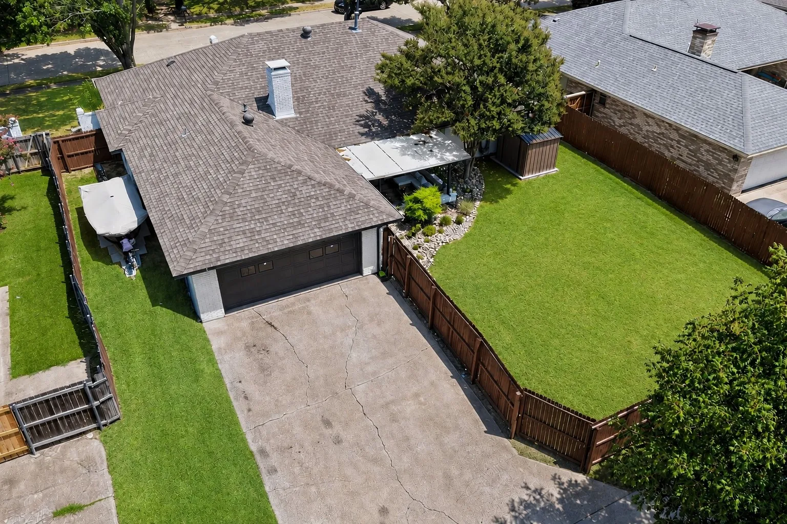  manicured backyard