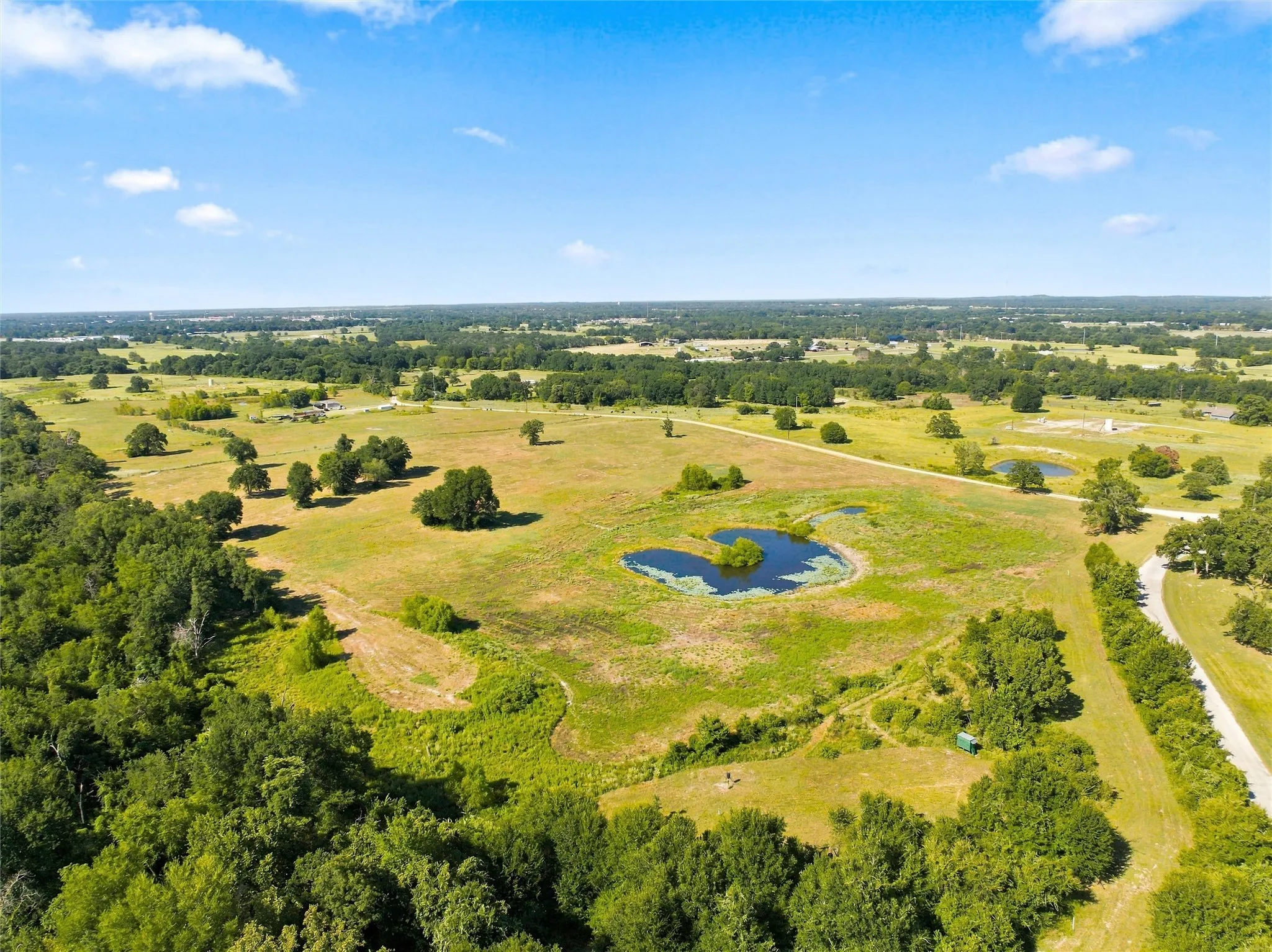 Expansive acreage featuring multiple ponds, mature trees, and natural vegetation