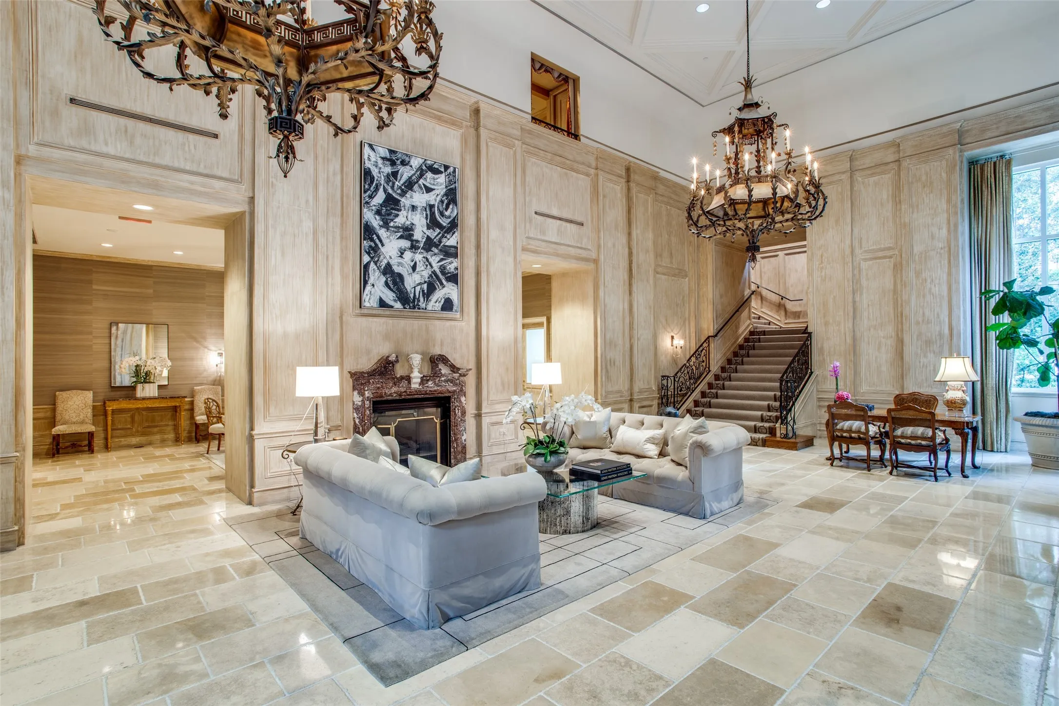 Elegant foyer and living areas for residents of The Vendome.