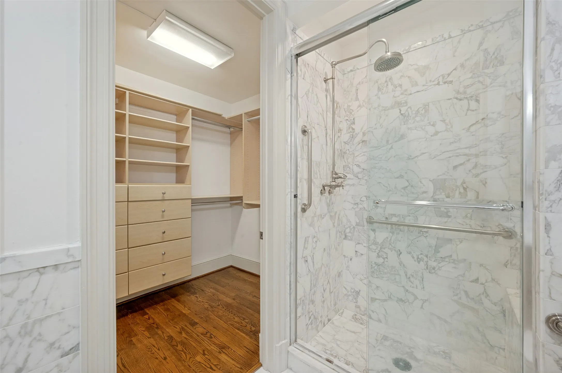 Shower and closet in second primary bath