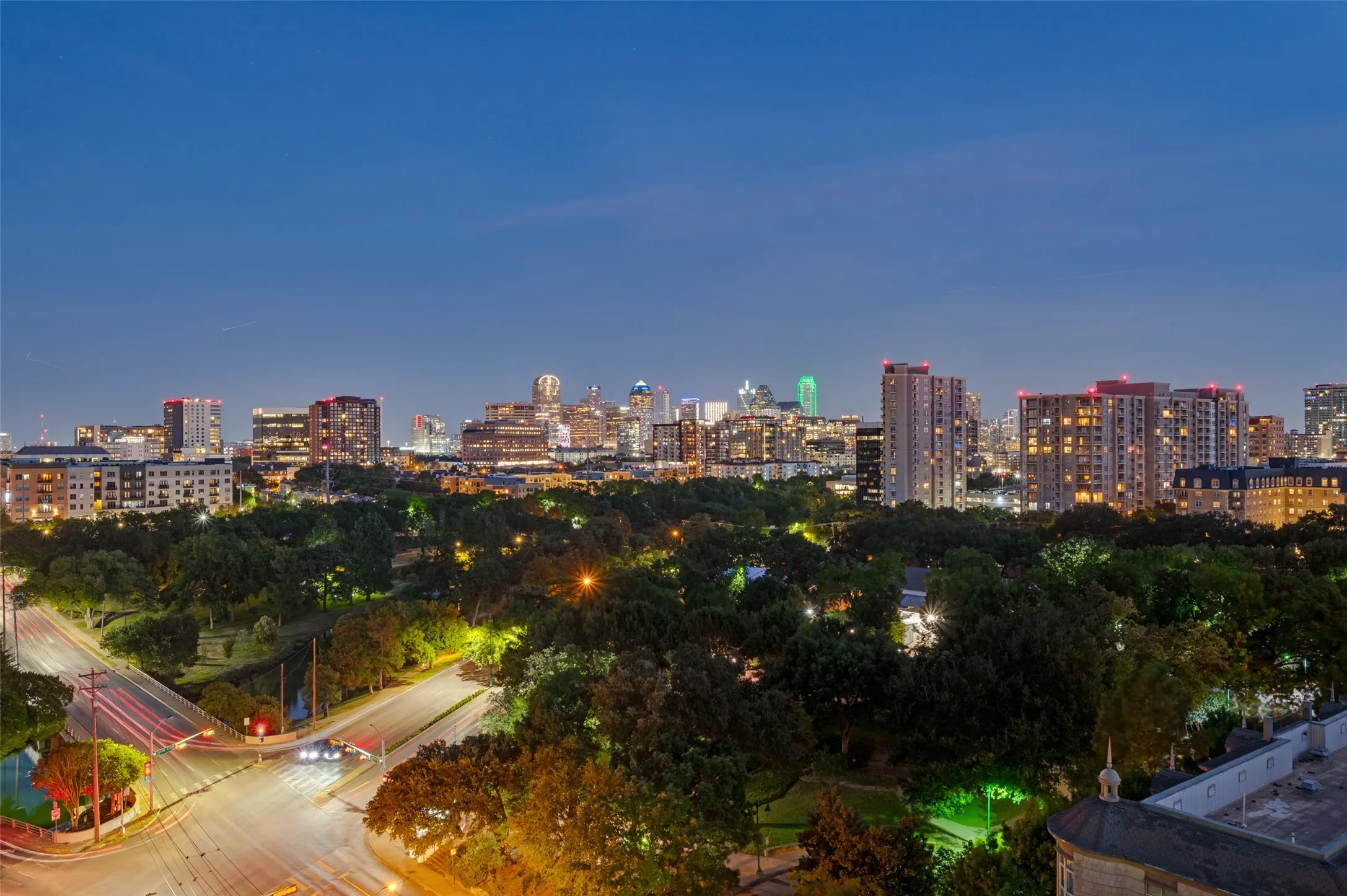 Downtown Dallas from the balcony of the living room