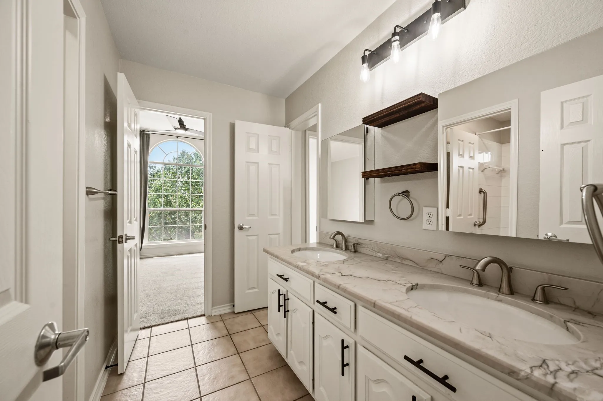Jack & Jill Bath with separate shower/toilet area