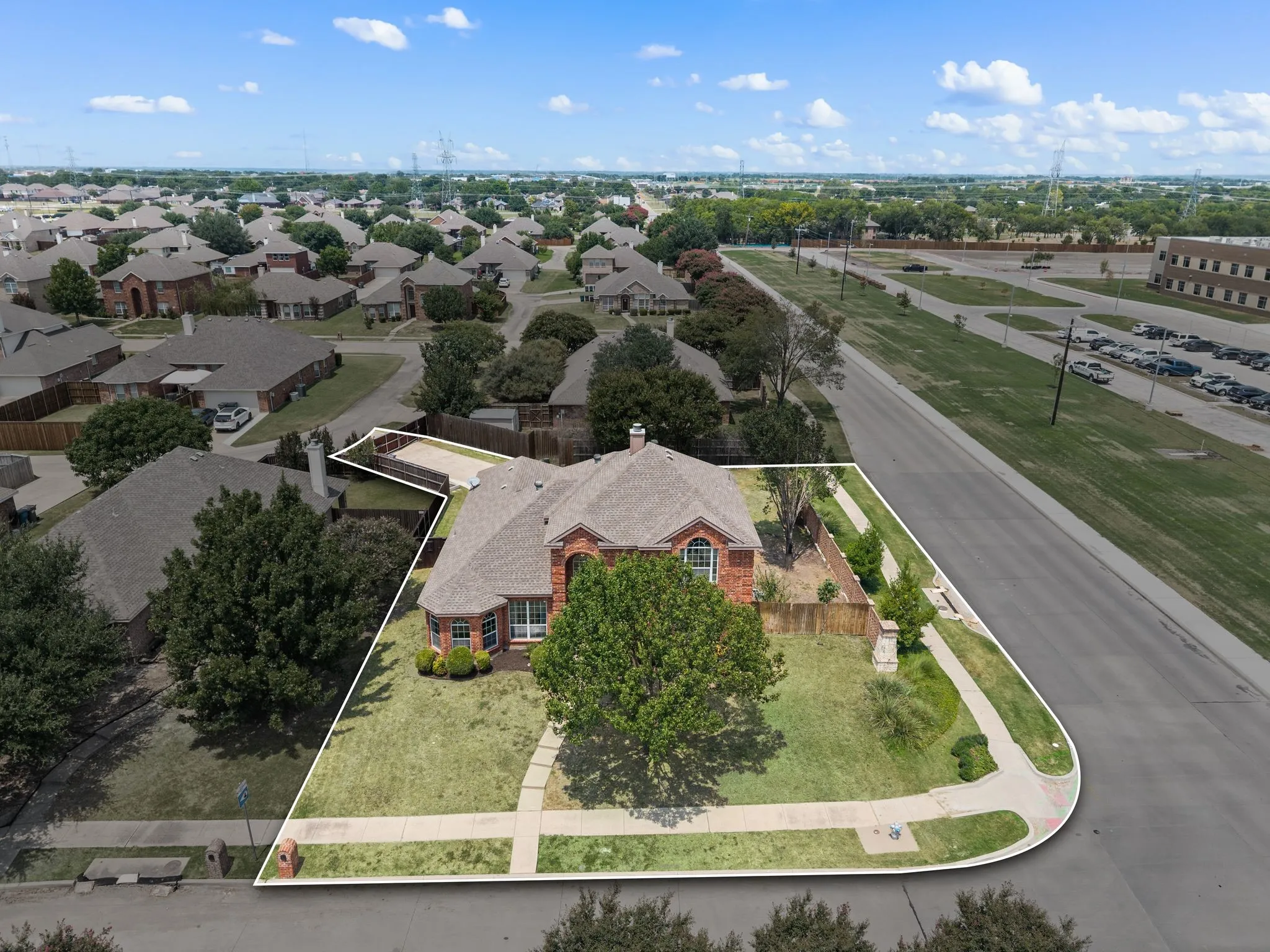 Large corner lot right across from the new Intermediate & Jr. High schools.