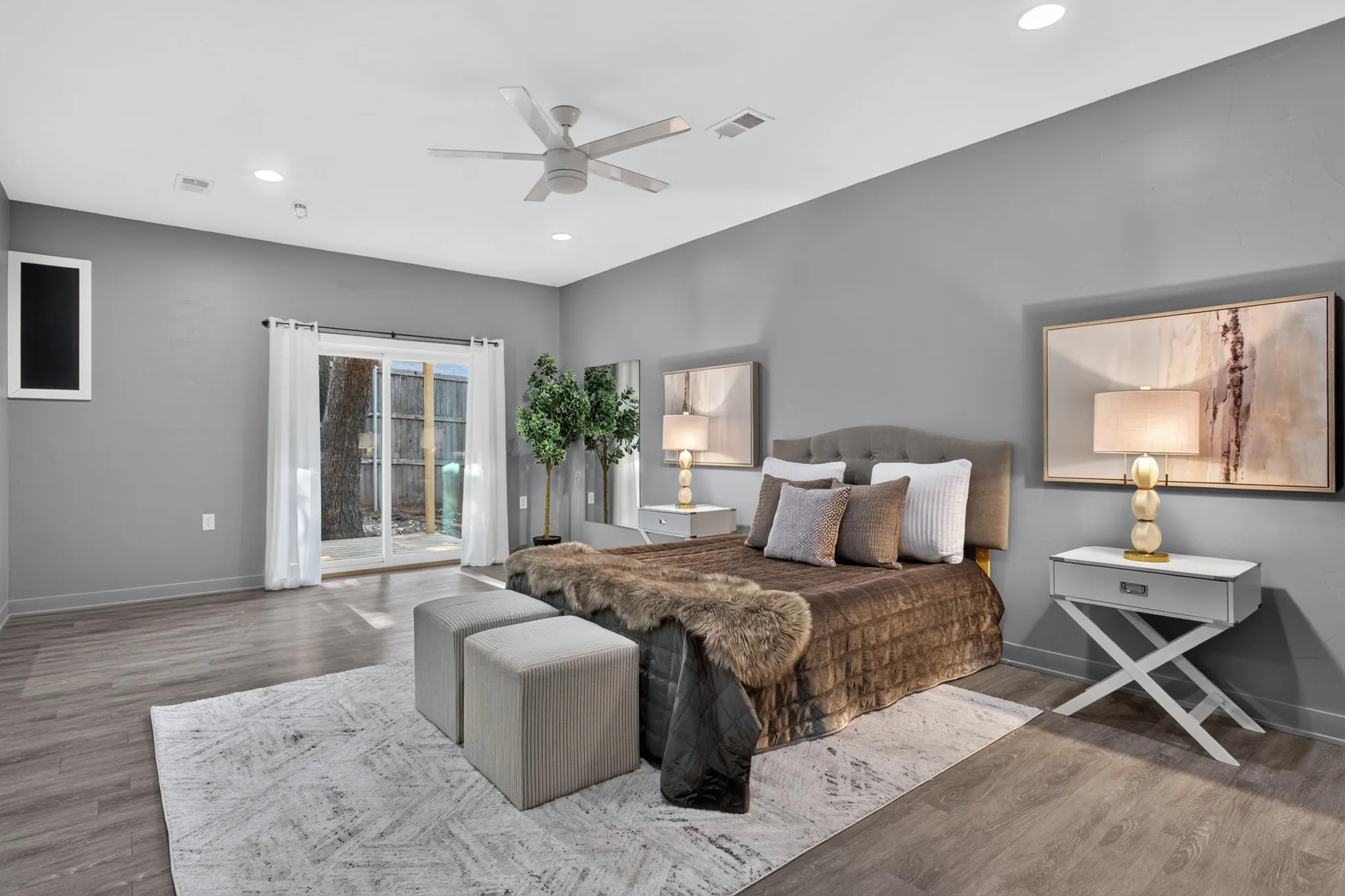 With 4 beds-one that can serve as an office, hobby room or in home salon as it is currently set up, 3.5 baths- including two private primary suites with ensuite baths creates a flexible floor plan perfect for multigenerational living, long-term guests or a flex space for growing families.