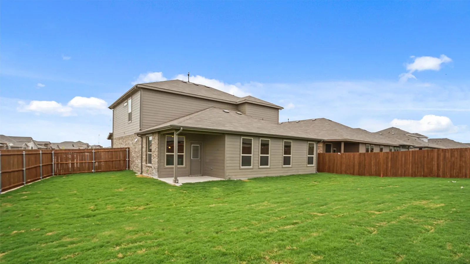 Backyard- All Home and community information, including pricing, included features, terms, availability and amenities, are subject to change at any time without notice or obligation. All Drawings, pictures, photographs, video, square footages, floor plans, elevations, features, colors and sizes are approximate for illustration purposes only and will vary from the homes as built.
