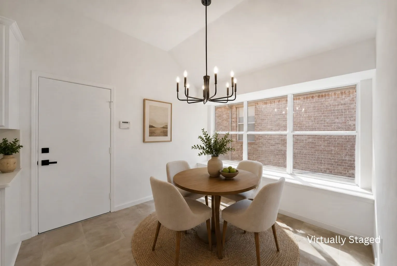 Virtually staged dining area