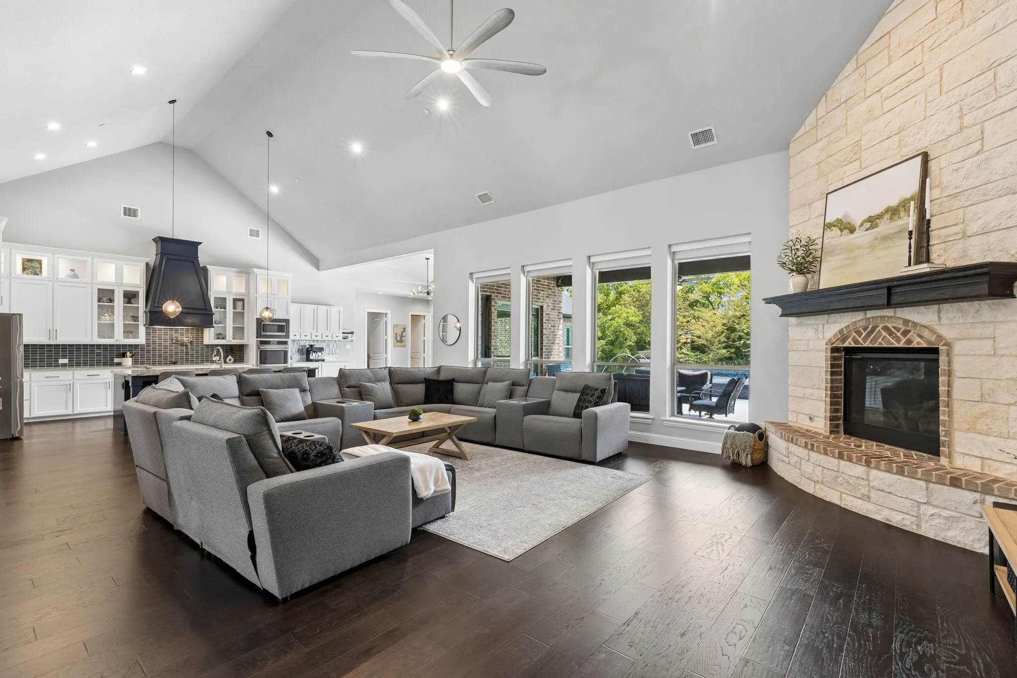 Stone Gas Log Fireplace