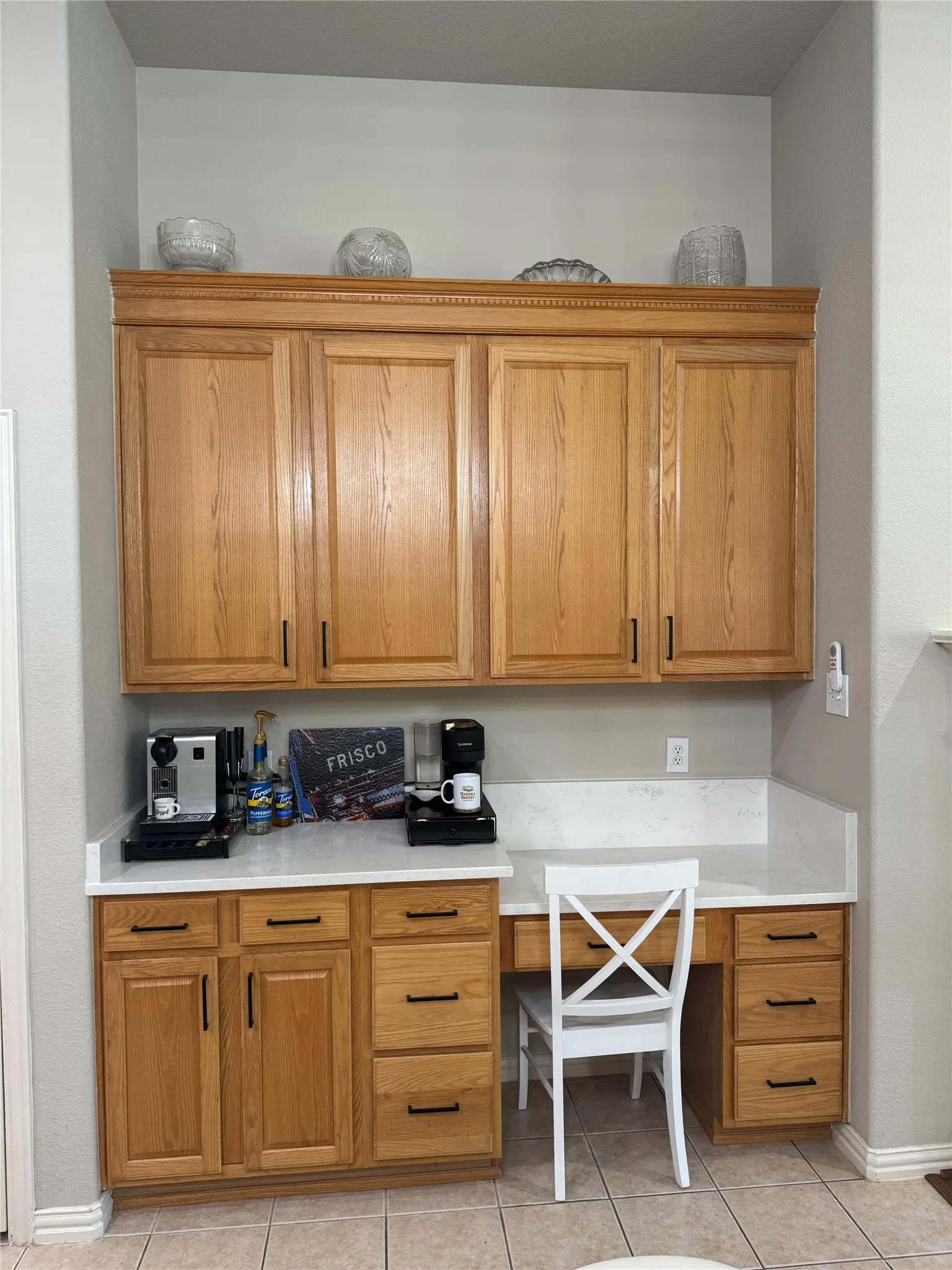 Kitchen desk and coffe bar